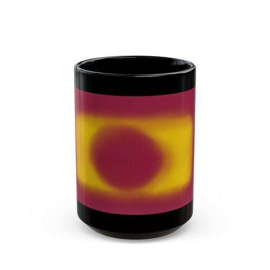 Abstract Sunset Circle Black Mug — Modern Geometric Coffee Cup (11oz, 15oz)