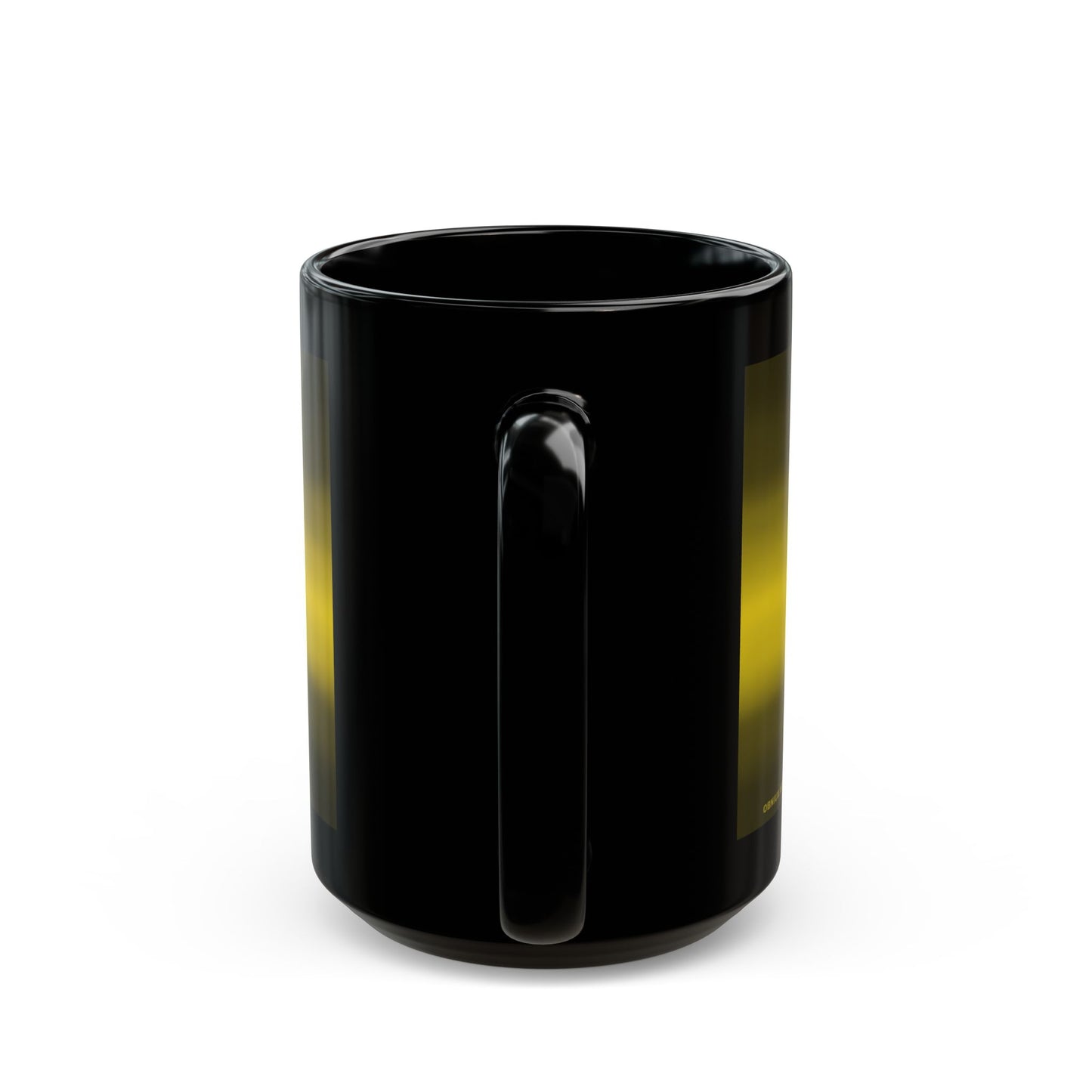 Black Gradient Stripe Mug — Yellow Ombre Ceramic Coffee Mug(11oz & 15oz)