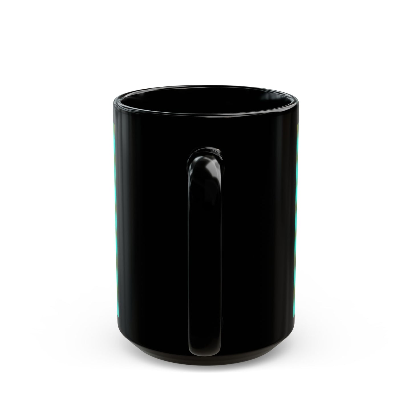Turquoise glowing Black Mug – Retro Grid Mug(11oz & 15oz)
