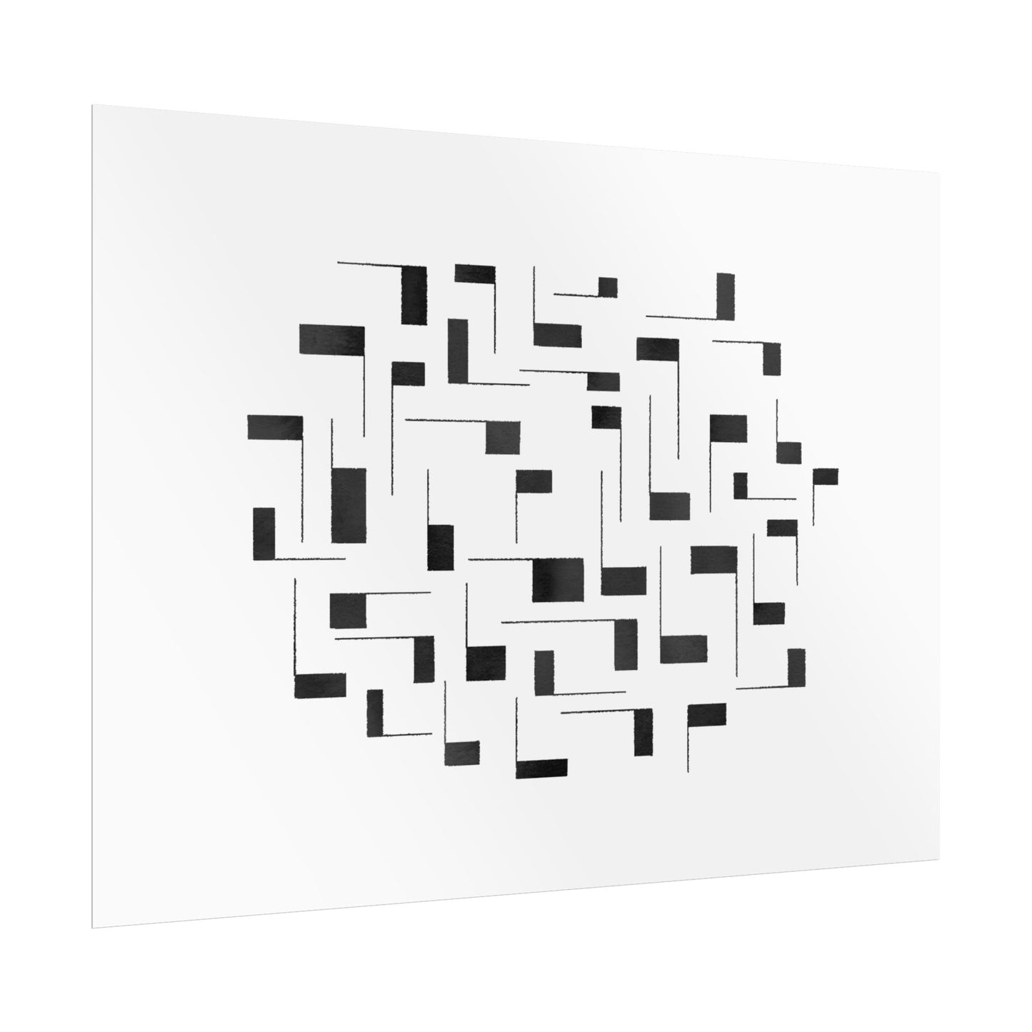 Minimalist Geometric Poster — Black  Abstract Wall Art