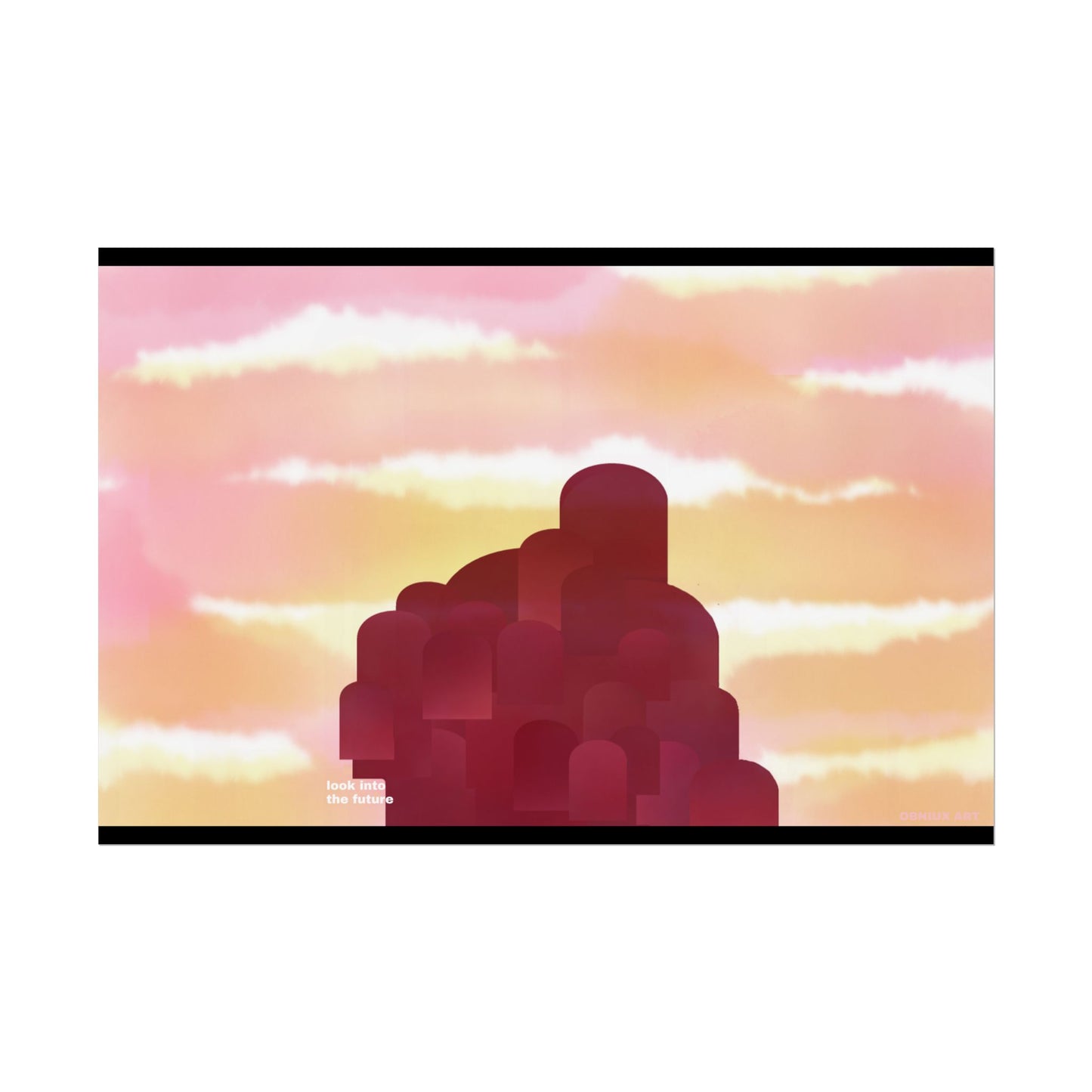 Sunset Abstract Poster — "Look to the Future" Rolled Art Print