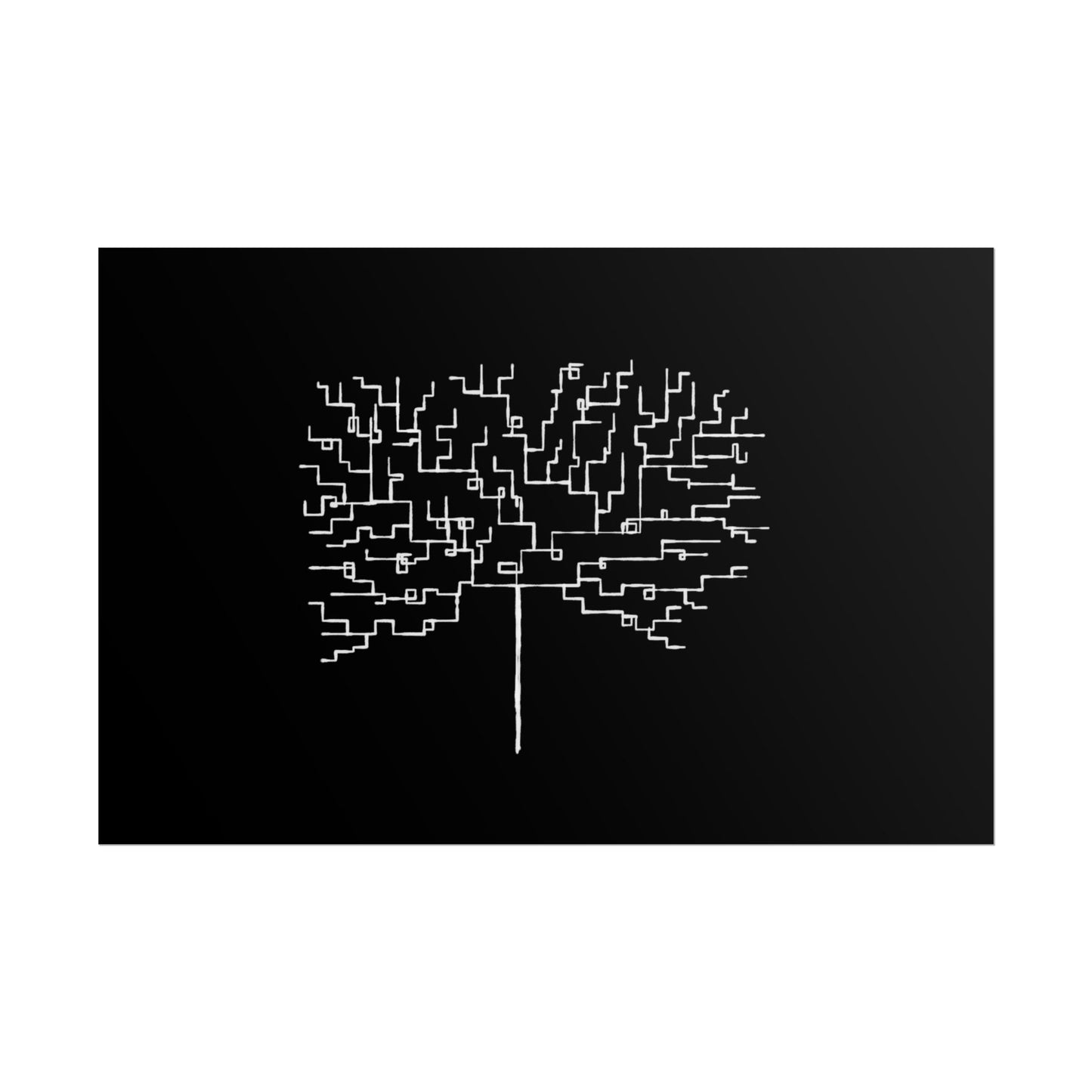 Minimalist Circuit Tree Poster – Modern Tech Wall Art