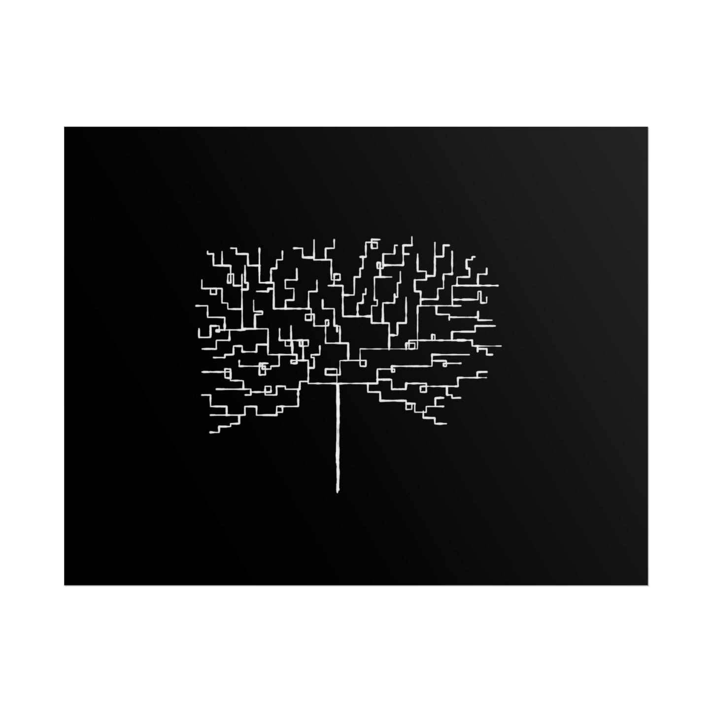 Minimalist Circuit Tree Poster – Modern Tech Wall Art