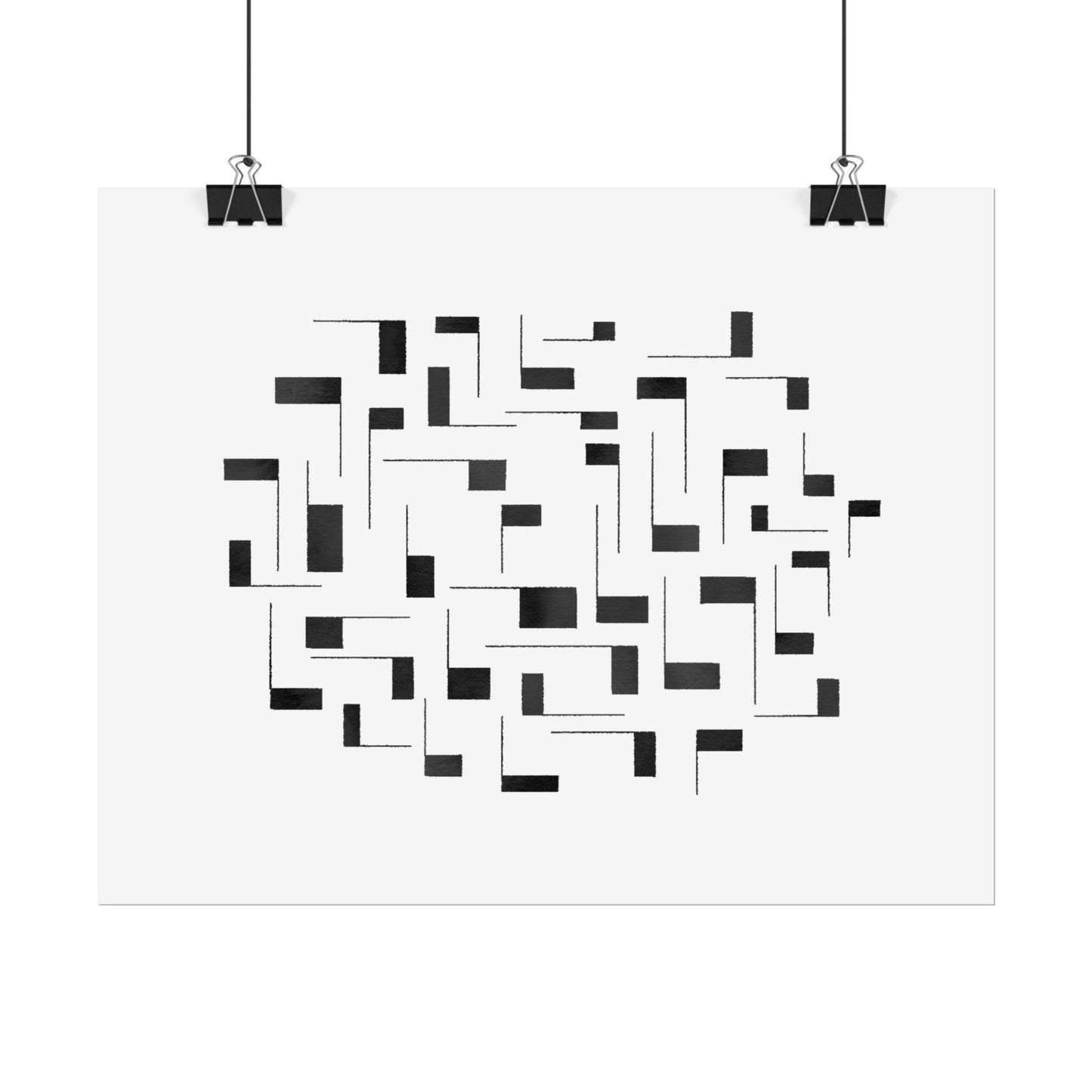 Minimalist Geometric Poster — Black  Abstract Wall Art