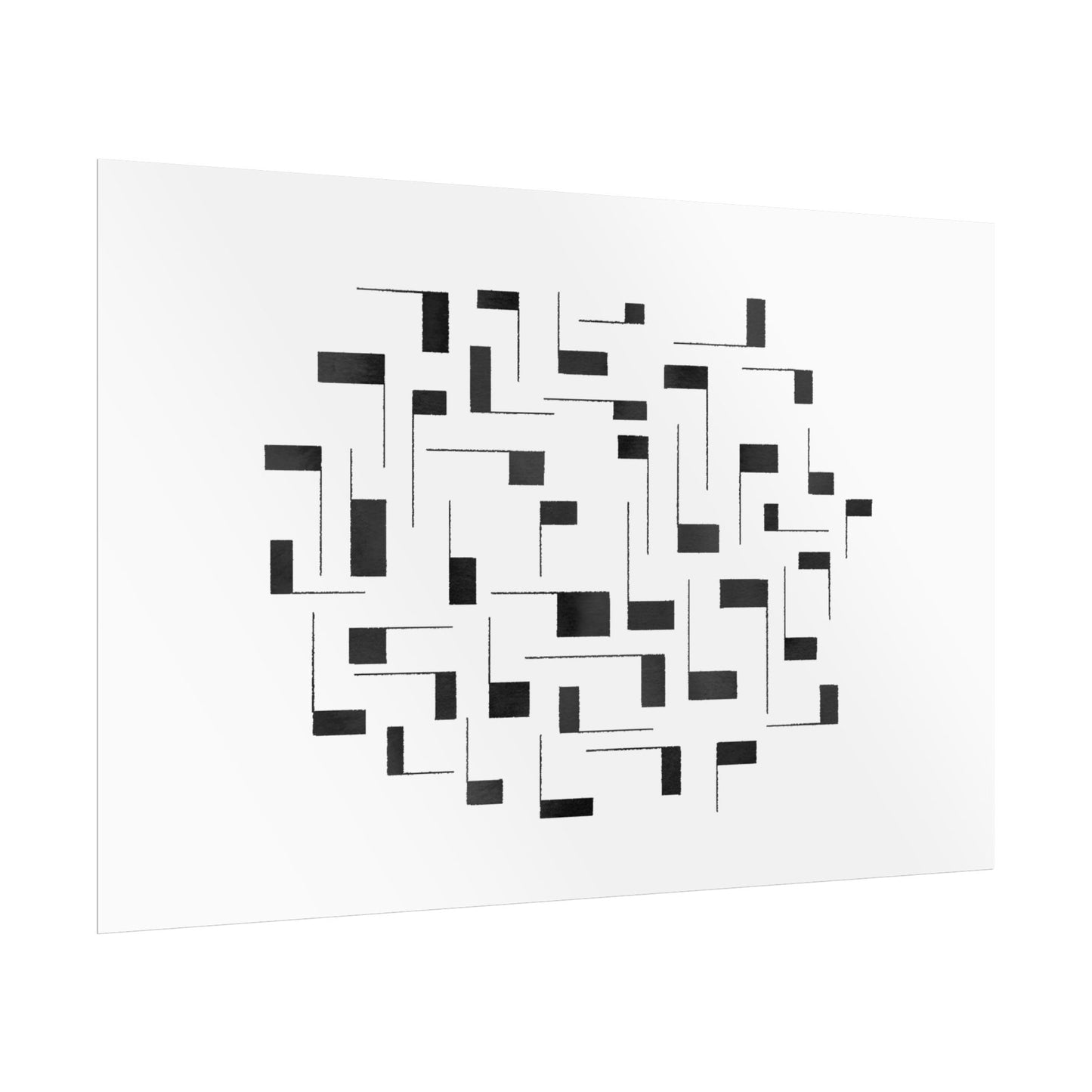 Minimalist Geometric Poster — Black  Abstract Wall Art