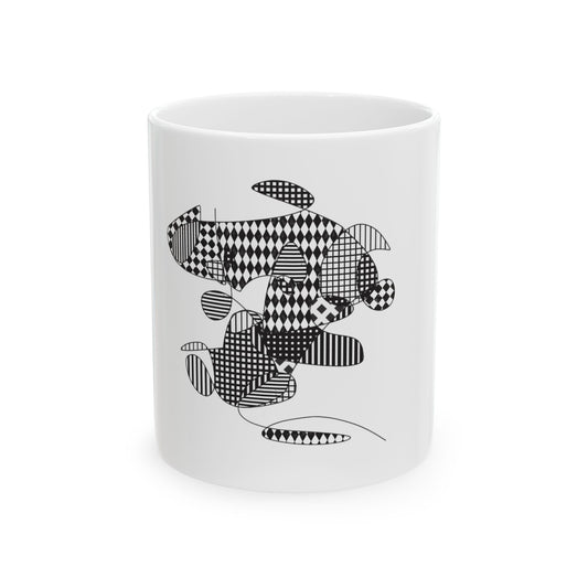 Black & NotBlack pattern  Ceramic Mug — Geometric Pattern 11oz/15oz