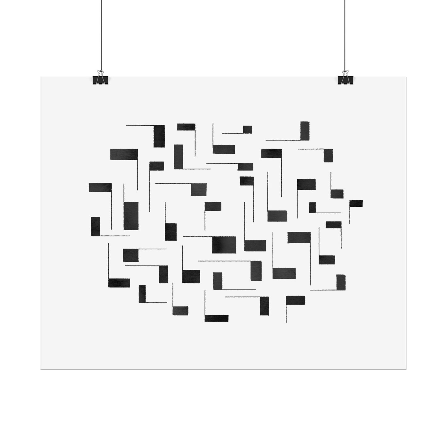 Minimalist Geometric Poster — Black  Abstract Wall Art