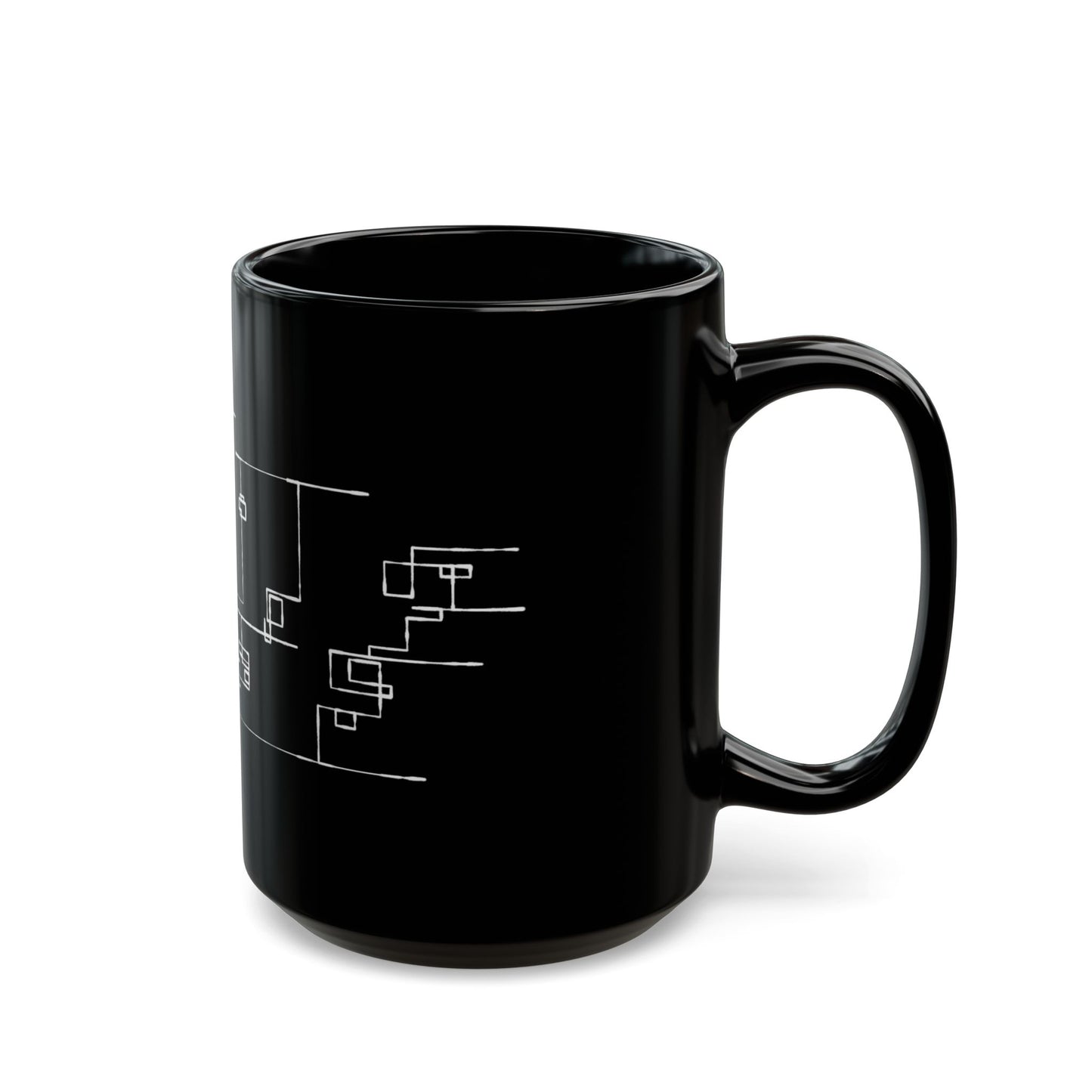 Circuit Diagram Black Mug — Minimal Tech Coffee Mug(11oz/15oz)