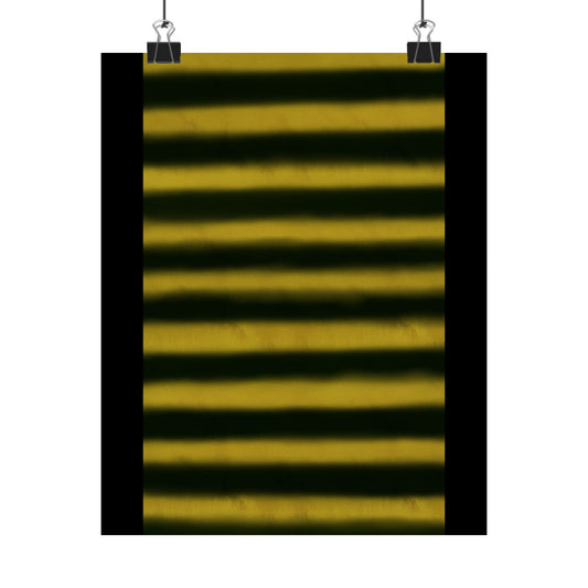 Striped Gold & Black Matte Poster — Modern Minimalist Wall Art