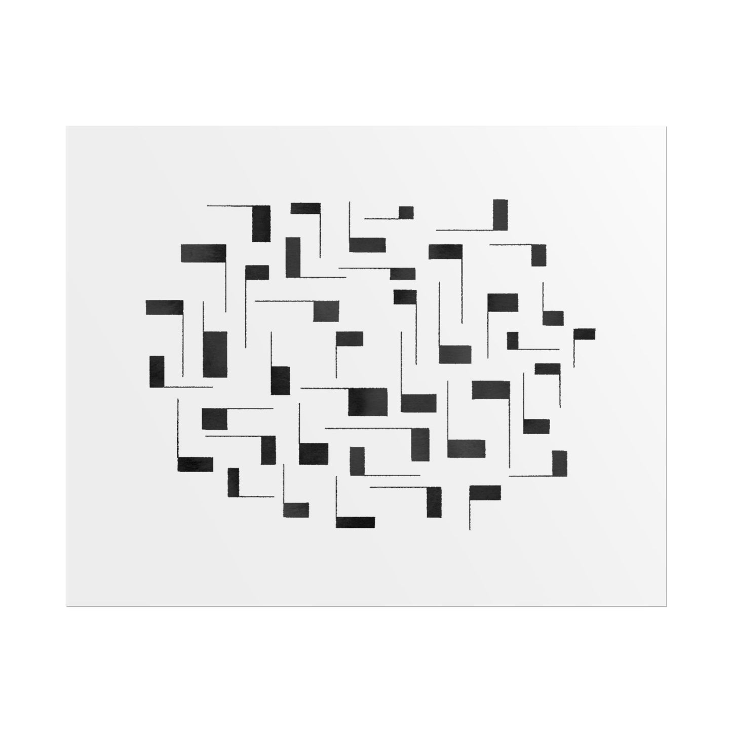 Minimalist Geometric Poster — Black  Abstract Wall Art