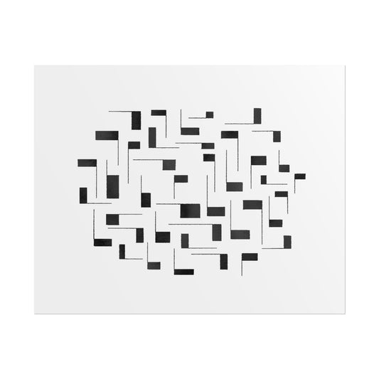 Minimalist Geometric Poster — Black  Abstract Wall Art