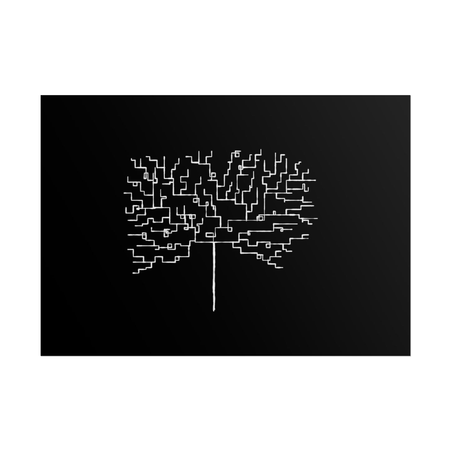 Minimalist Circuit Tree Poster – Modern Tech Wall Art