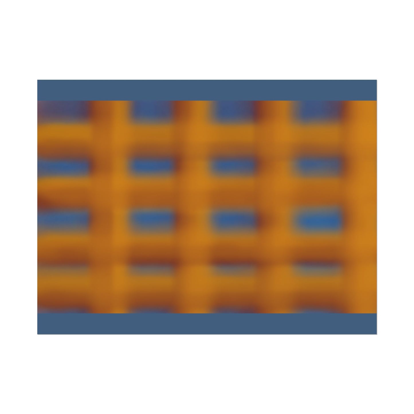 Abstract Grid Rolled Poster – Warm Orange & Blue Modern Wall Art