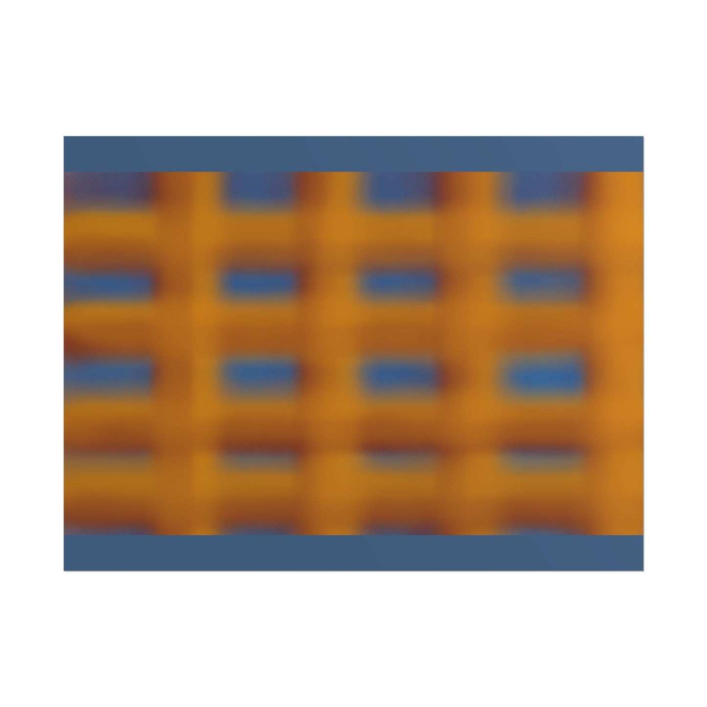 Abstract Grid Rolled Poster – Warm Orange & Blue Modern Wall Art