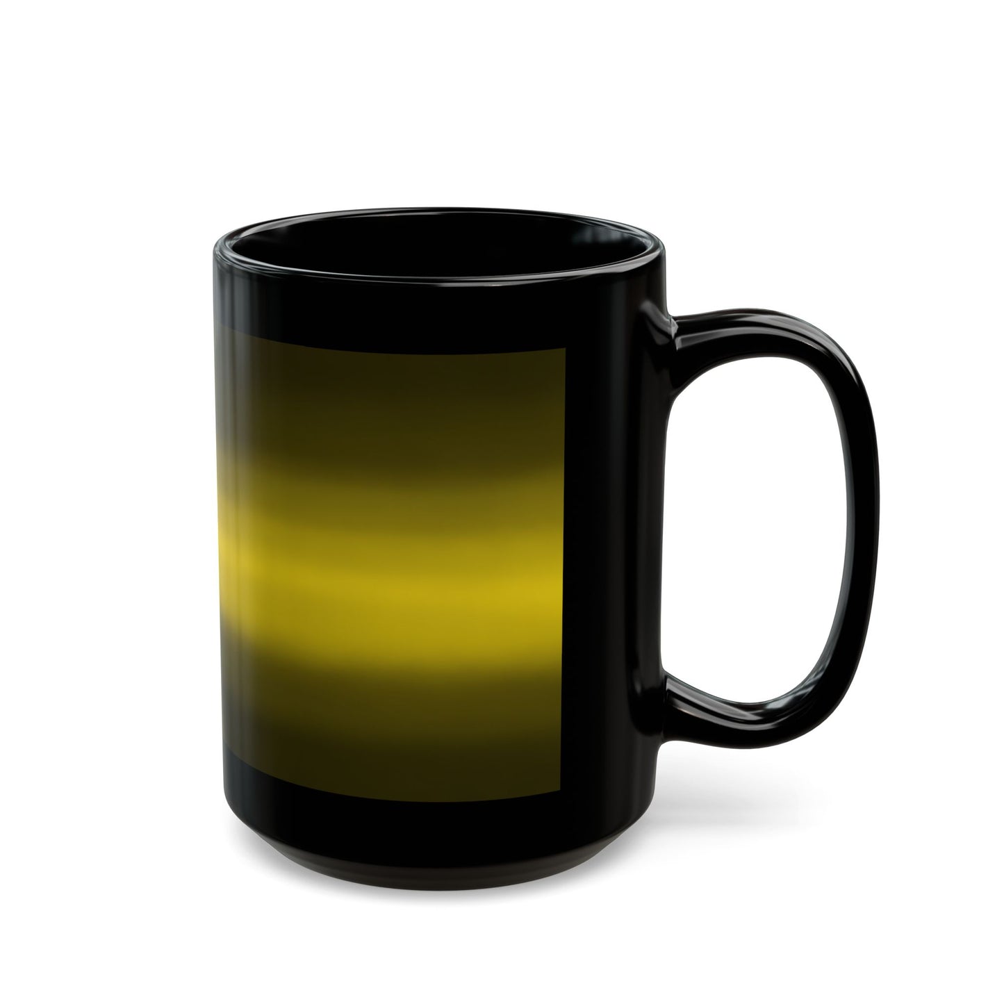 Black Gradient Stripe Mug — Yellow Ombre Ceramic Coffee Mug(11oz & 15oz)