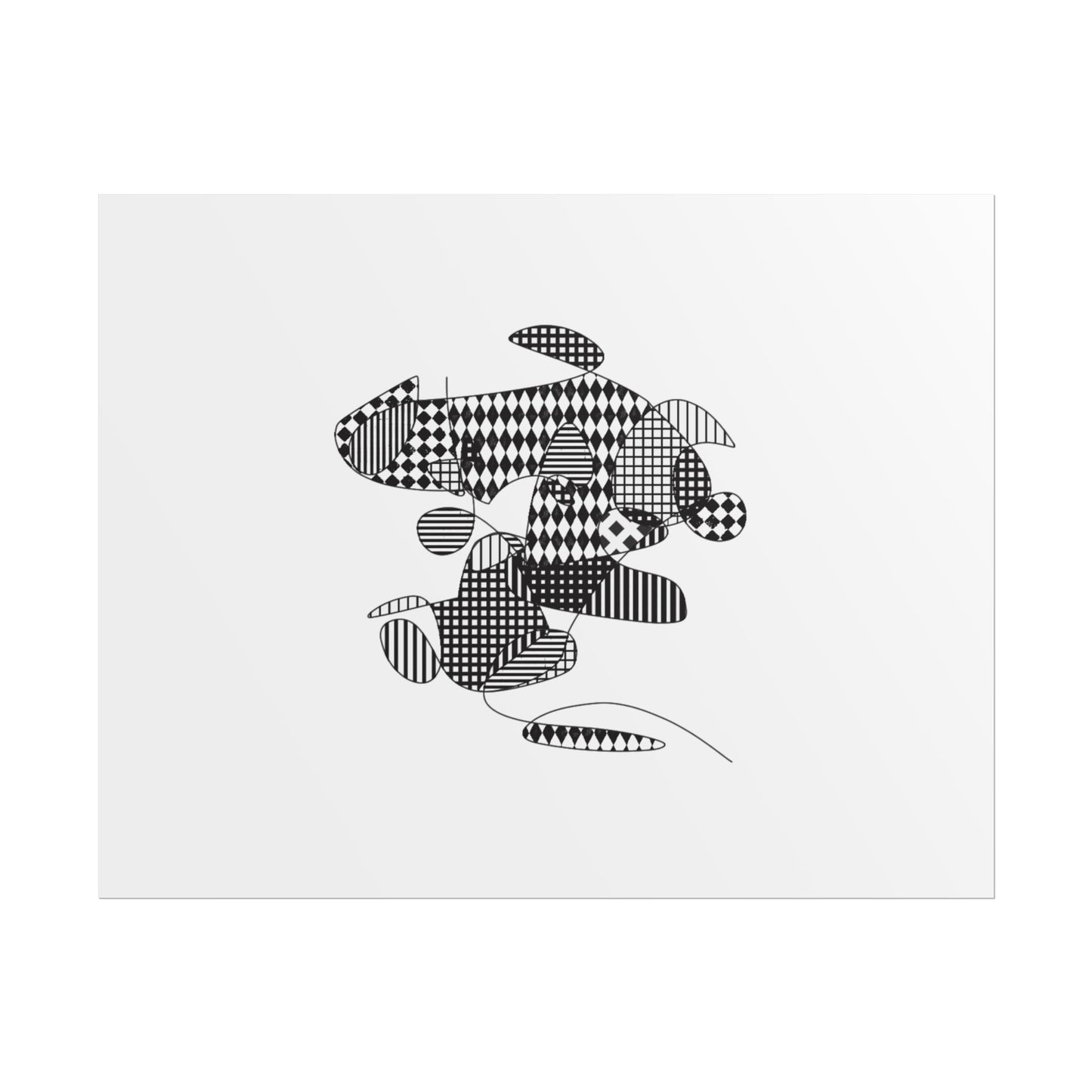Rolled Poster — Minimal Black curves pattern Art Print