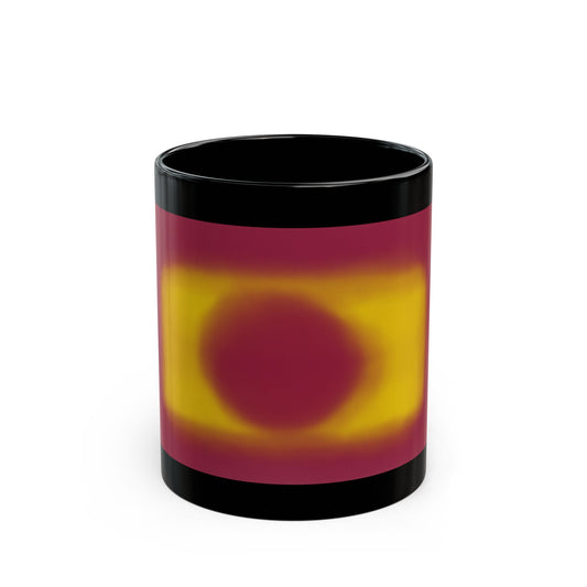 Abstract Sunset Circle Black Mug — Modern Geometric Coffee Cup (11oz, 15oz)