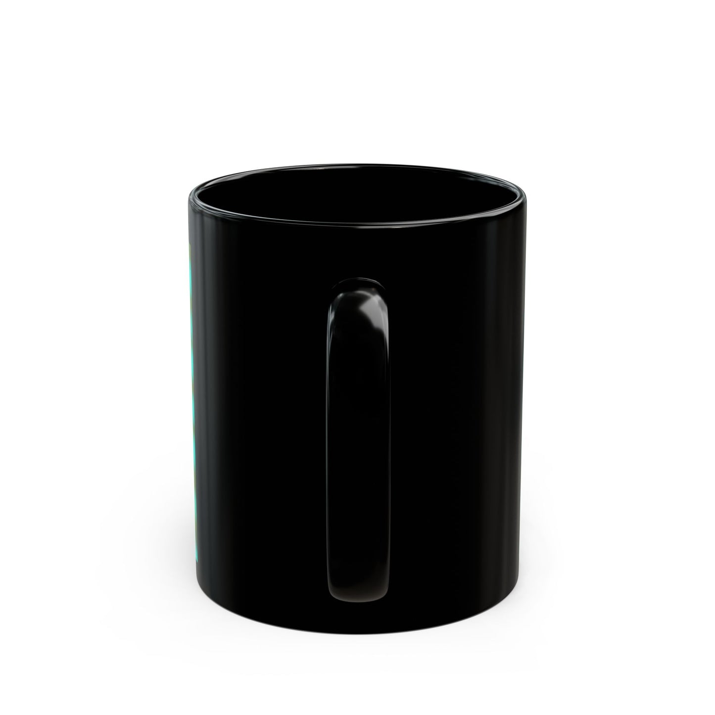 Turquoise glowing Black Mug – Retro Grid Mug(11oz & 15oz)