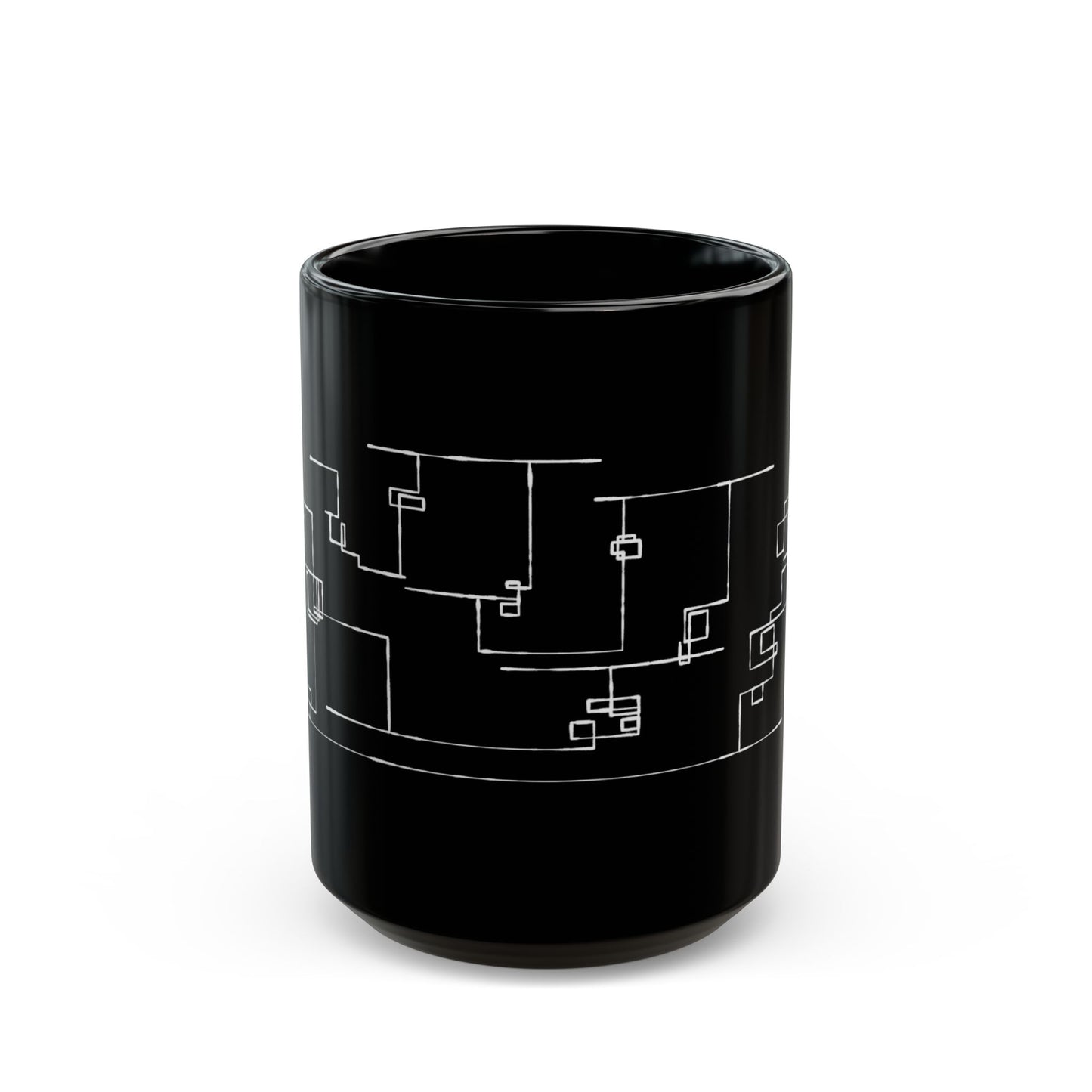 Circuit Diagram Black Mug — Minimal Tech Coffee Mug(11oz/15oz)