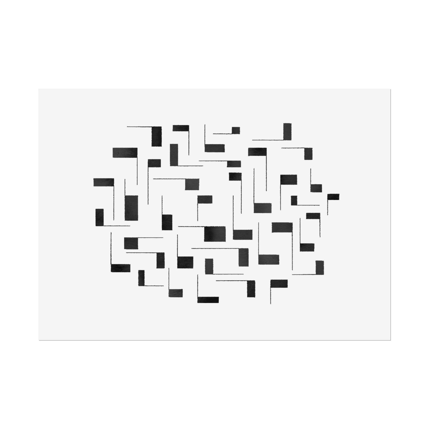 Minimalist Geometric Poster — Black  Abstract Wall Art