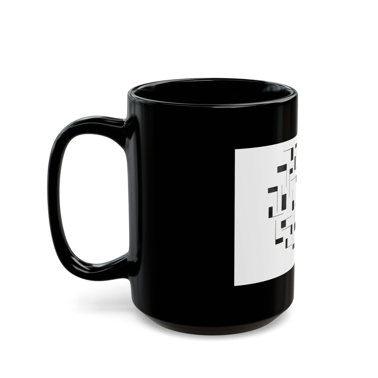 Modern Geometric Black Coffee Mug — office mug (11oz/15oz)