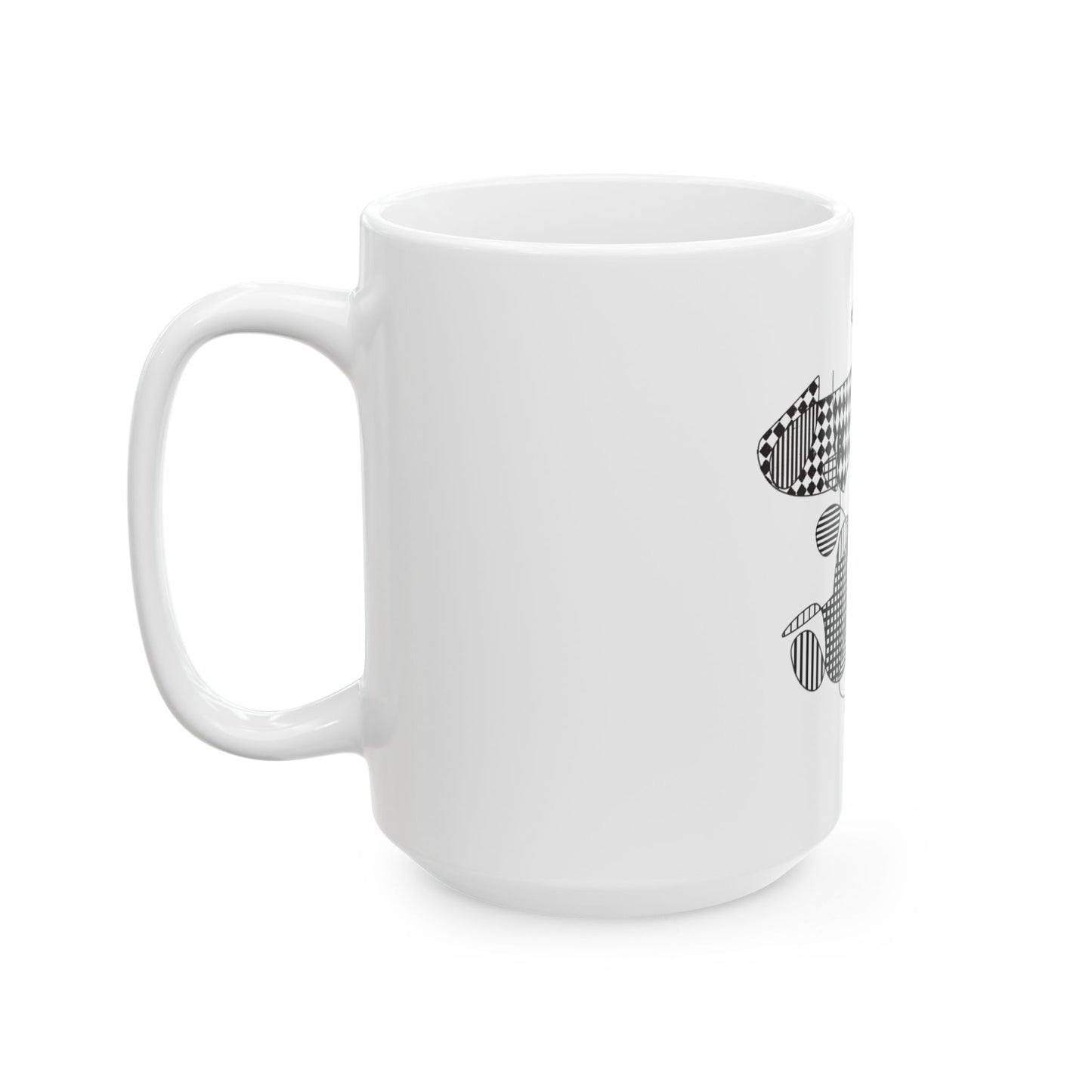 Black & NotBlack pattern  Ceramic Mug — Geometric Pattern 11oz/15oz