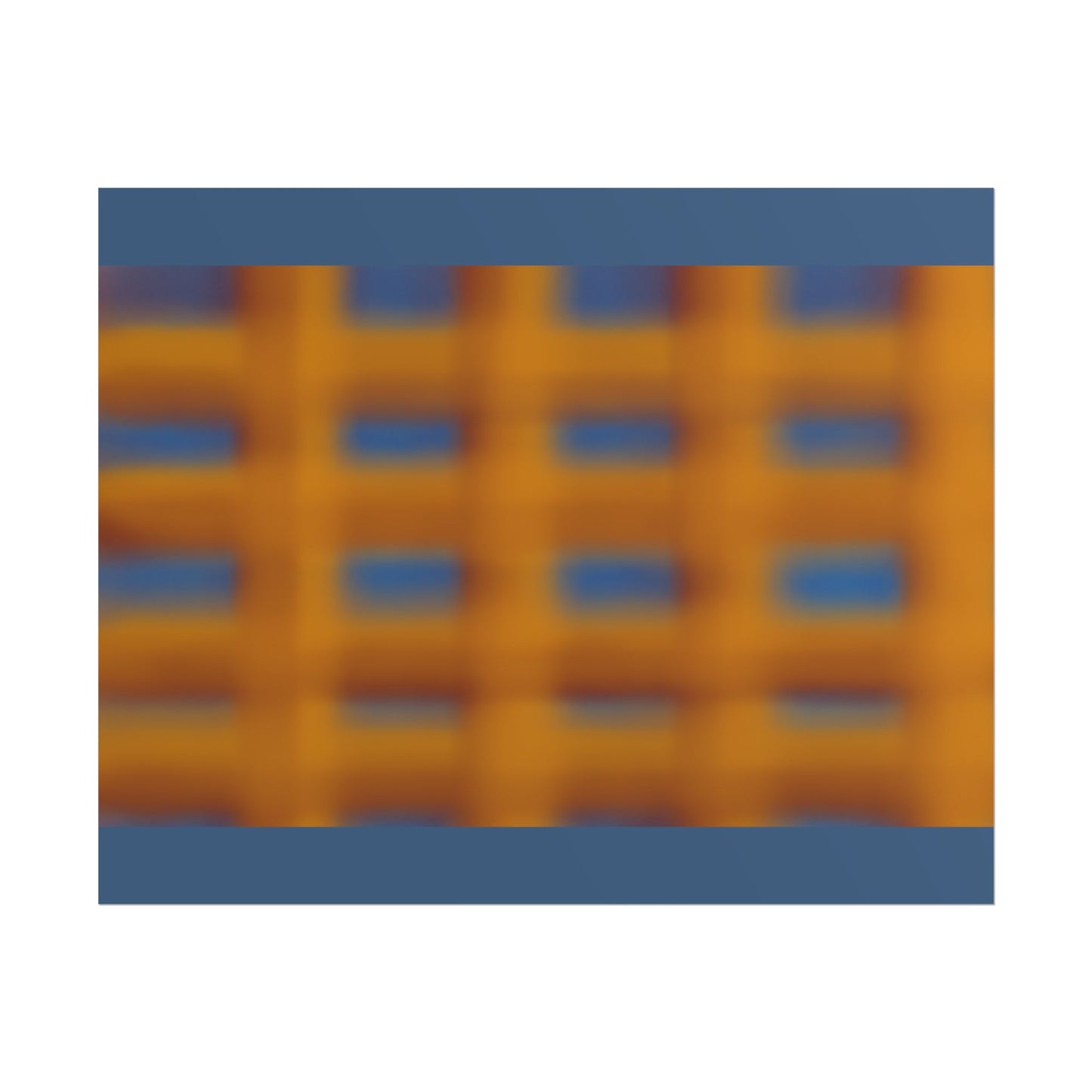 Abstract Grid Rolled Poster – Warm Orange & Blue Modern Wall Art