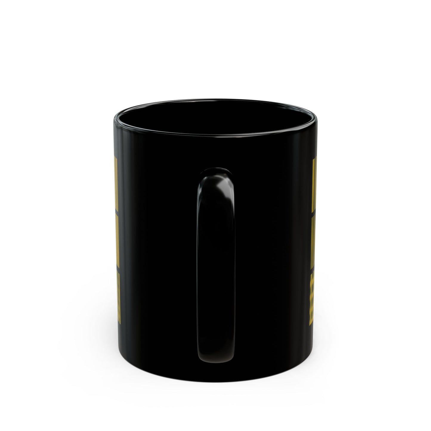 Abstract Gold Grid Black Mug — Obniux Art Ceramic Coffee Cup (11oz/15oz)