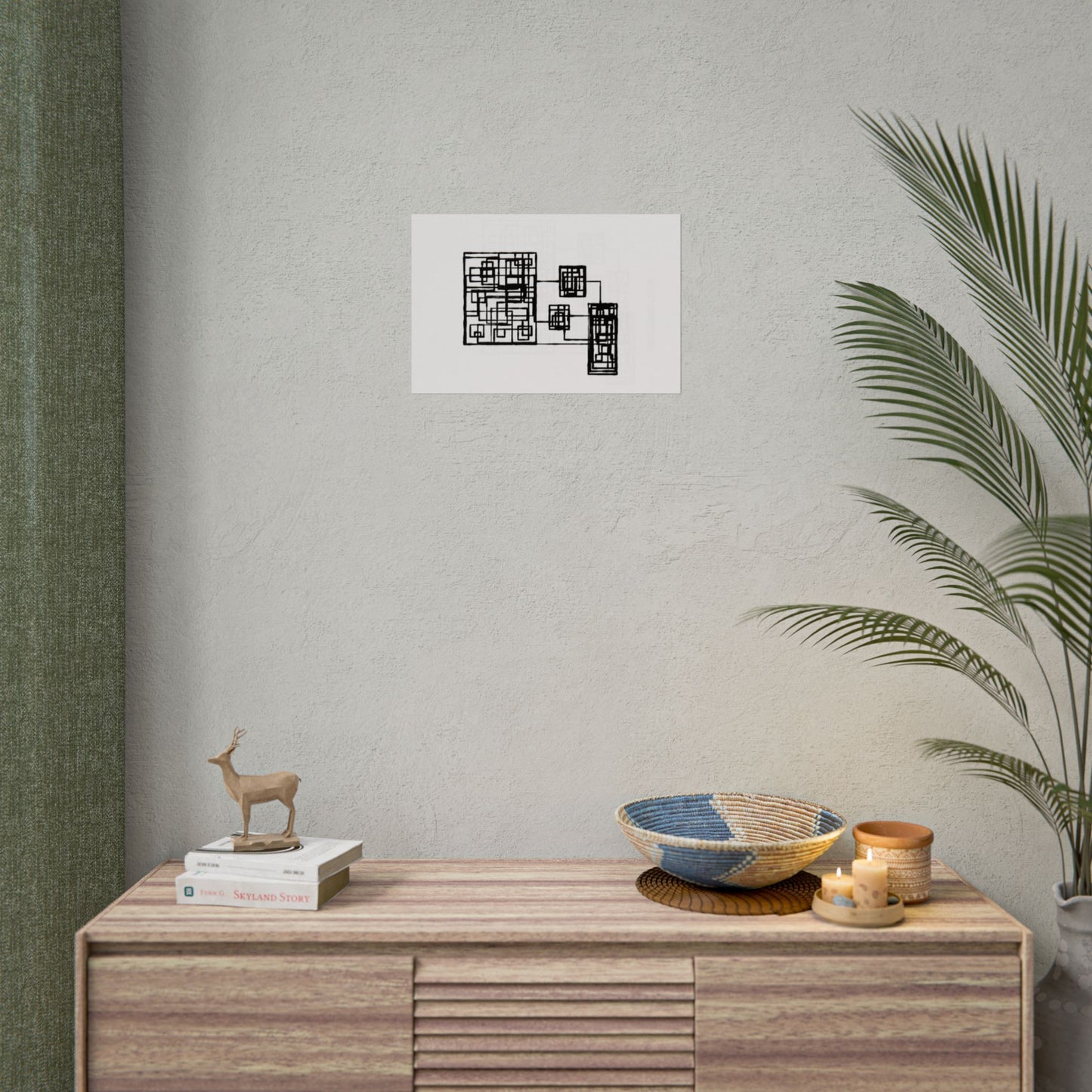 Abstract Geometric Art Poster — Minimal Black Print