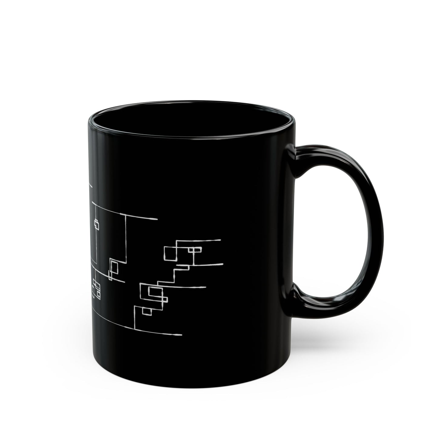 Circuit Diagram Black Mug — Minimal Tech Coffee Mug(11oz/15oz)