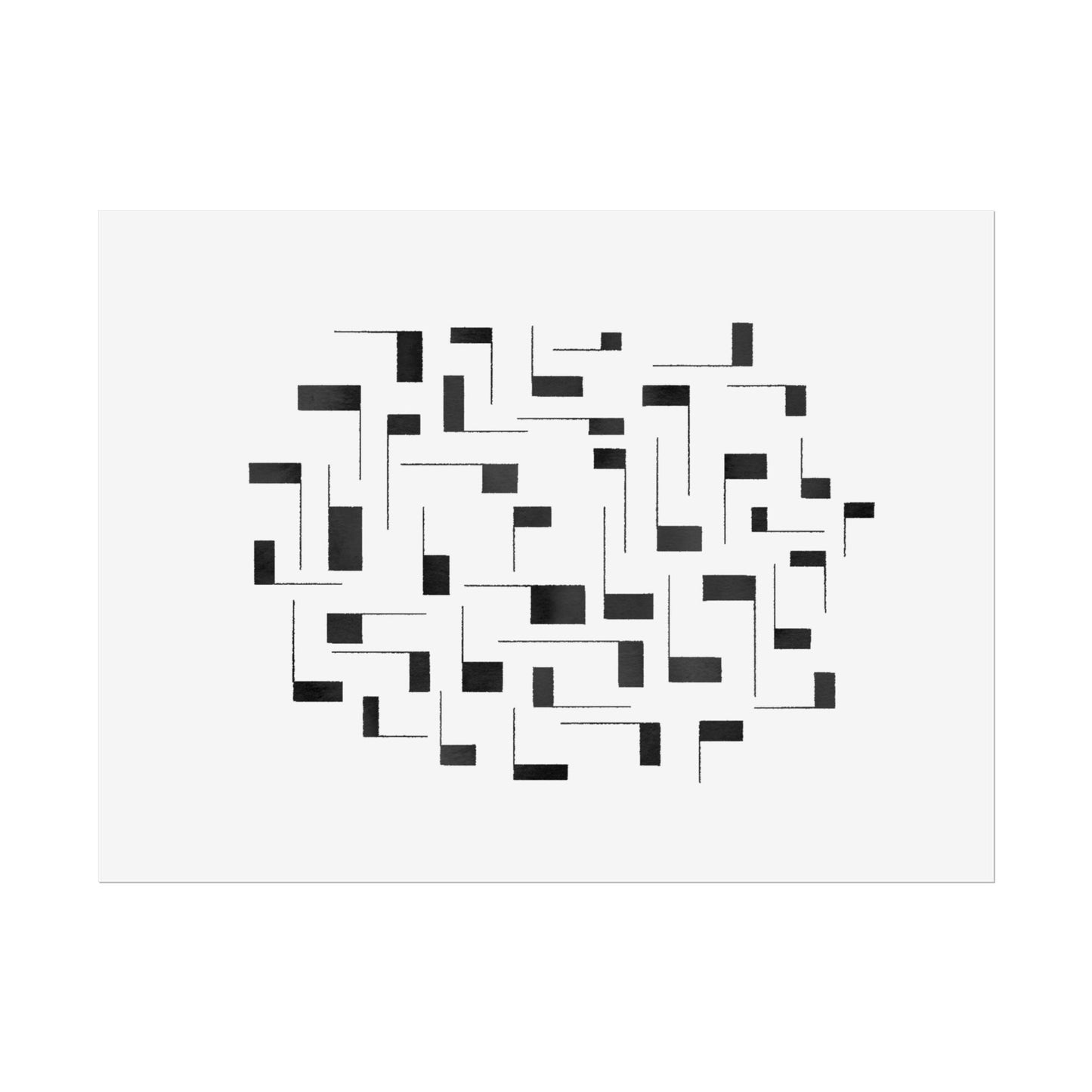 Minimalist Geometric Poster — Black  Abstract Wall Art