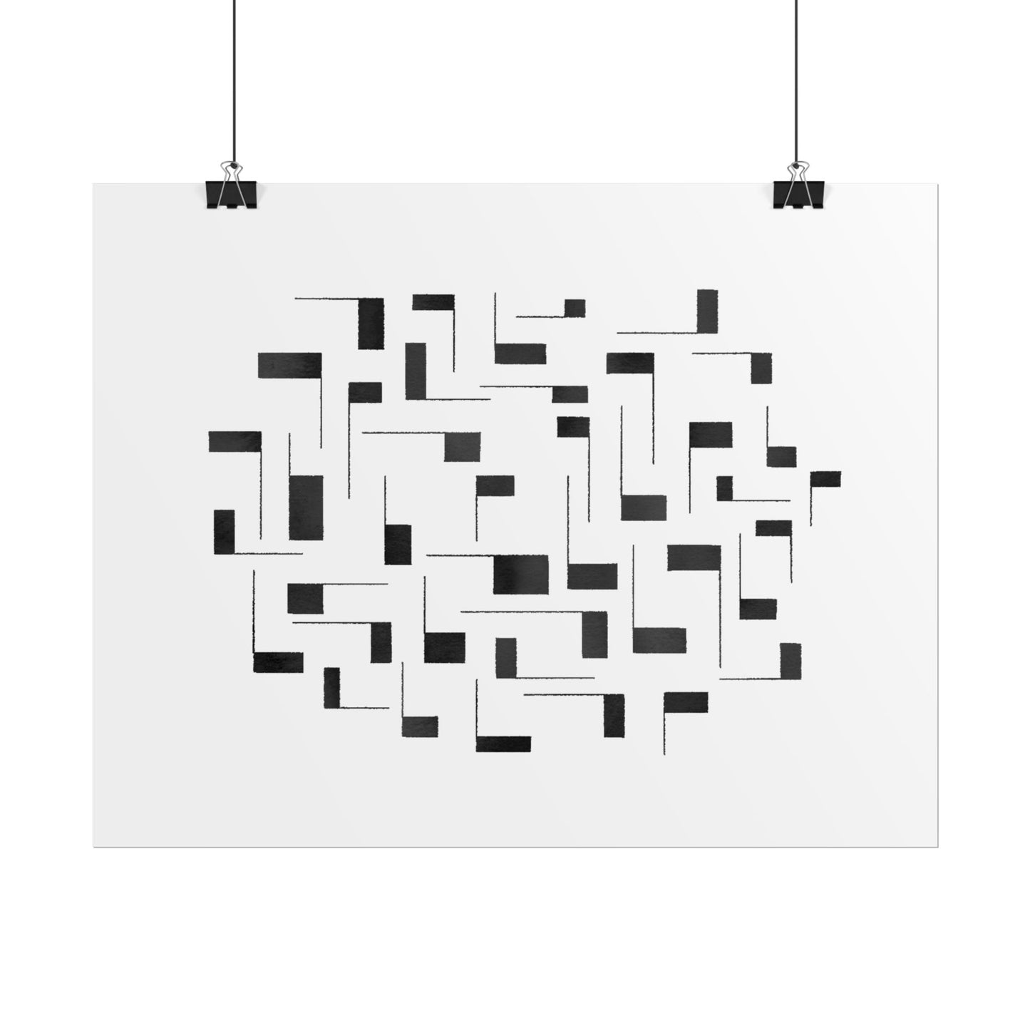 Minimalist Geometric Poster — Black  Abstract Wall Art