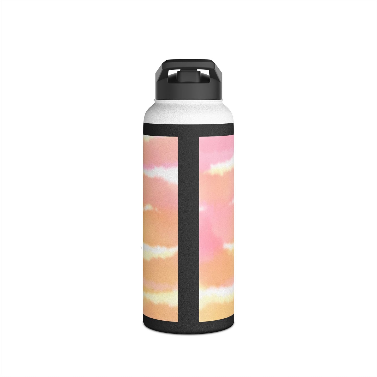 Sunset Silhouette "windows of future possibilities" Stainless Steel Water Bottle — Gradient Sky & Archway Design