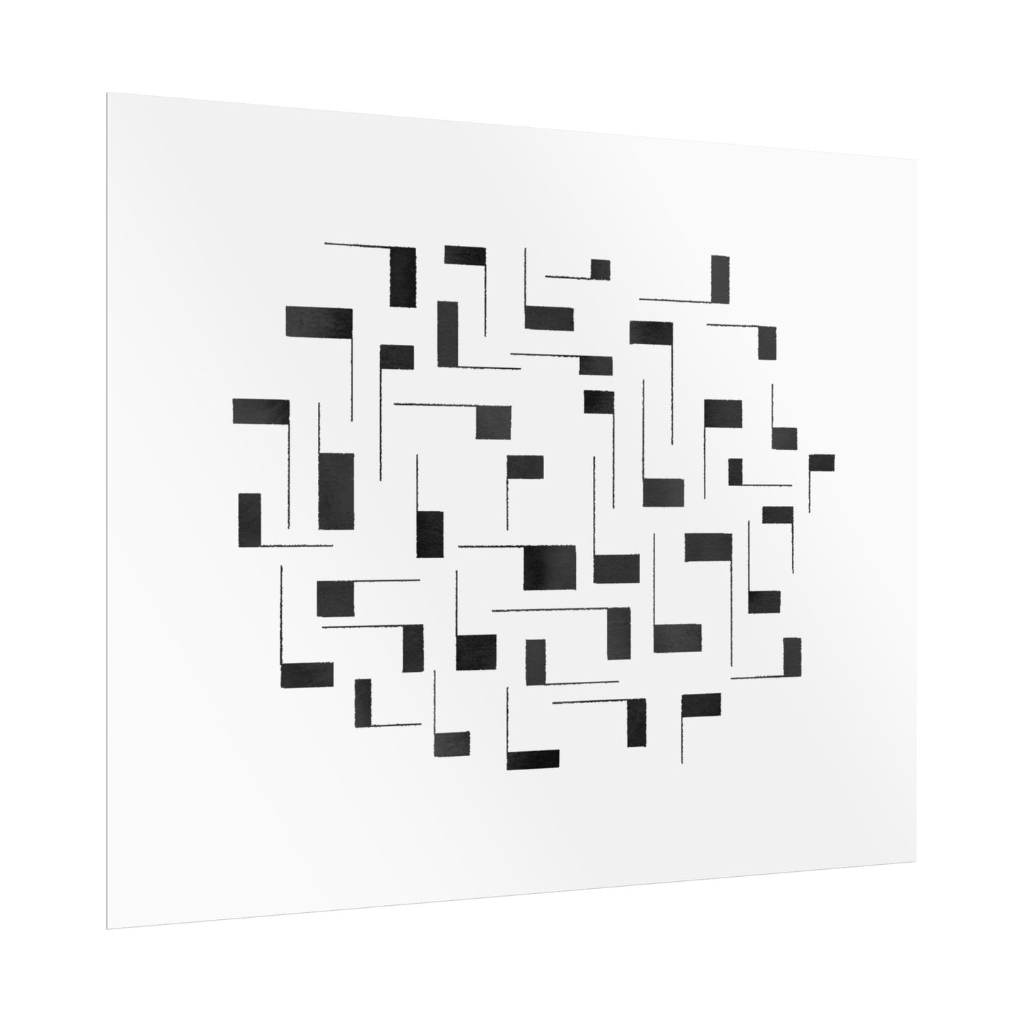Minimalist Geometric Poster — Black  Abstract Wall Art