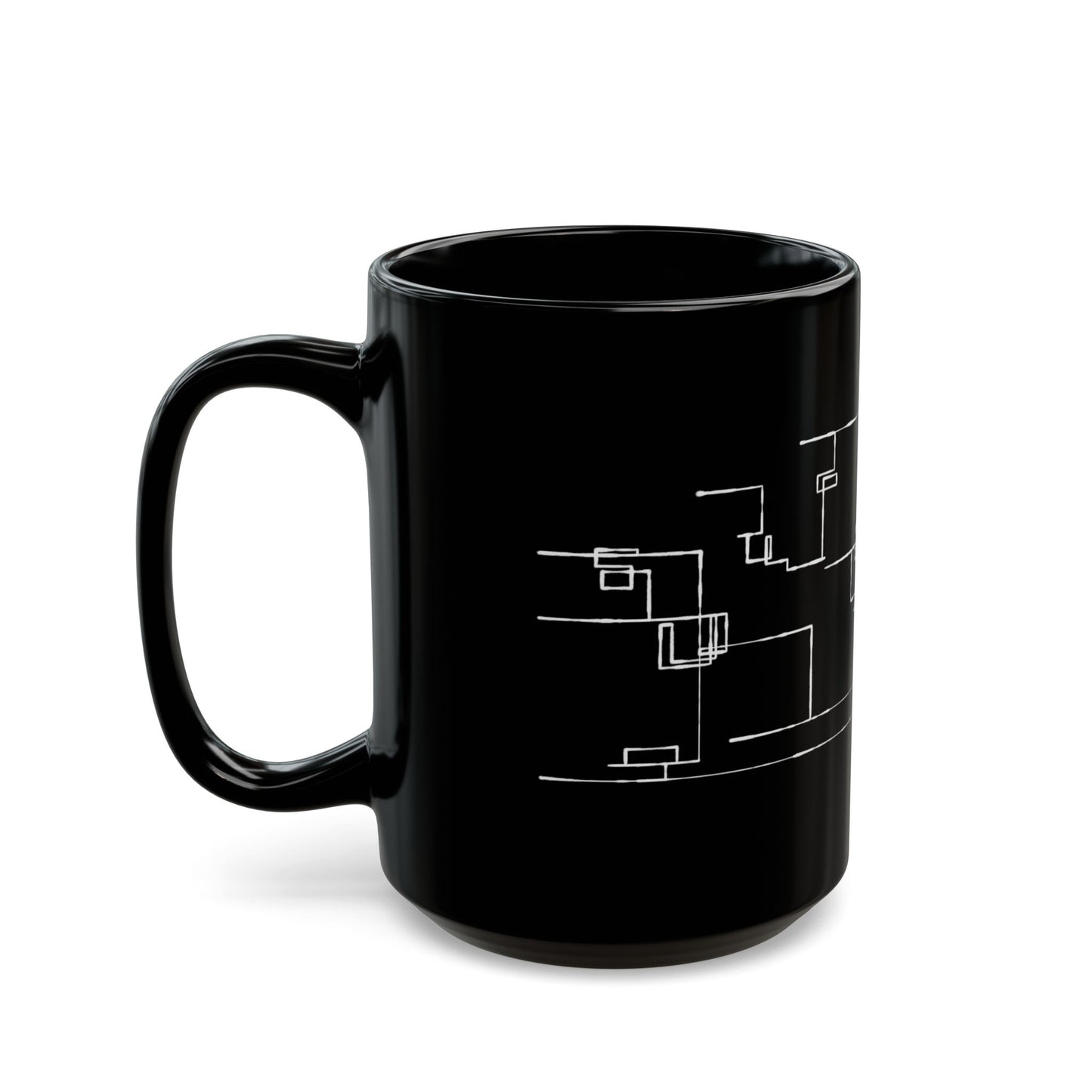 Circuit Diagram Black Mug — Minimal Tech Coffee Mug(11oz/15oz)