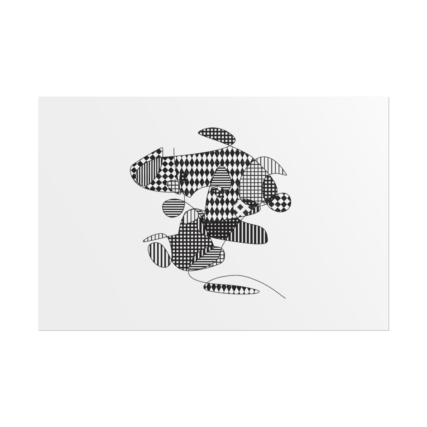 Rolled Poster — Minimal Black curves pattern Art Print
