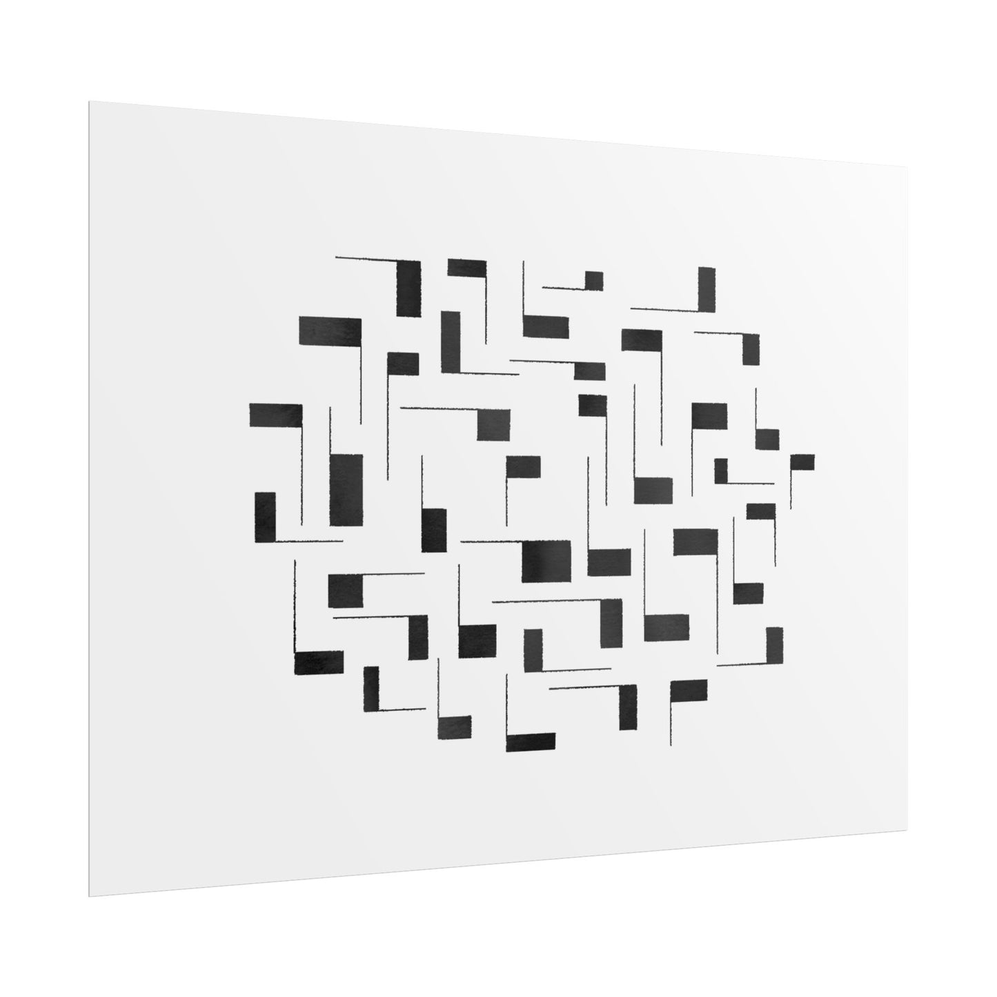 Minimalist Geometric Poster — Black  Abstract Wall Art