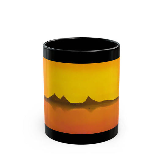 Sunset mountain Desert Silhouette Mug — Black Ceramic Coffee mug (11oz/15oz)