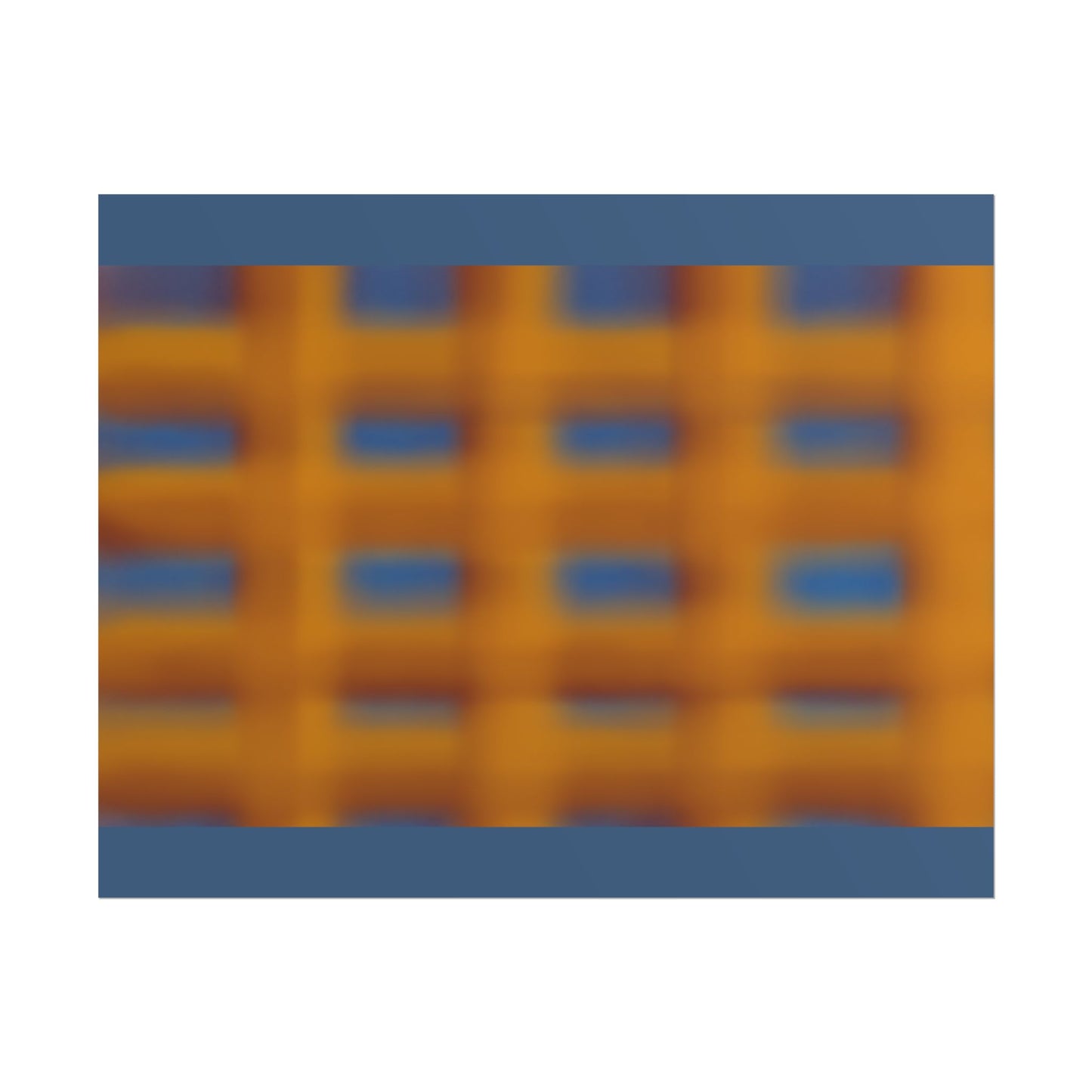 Abstract Grid Rolled Poster – Warm Orange & Blue Modern Wall Art