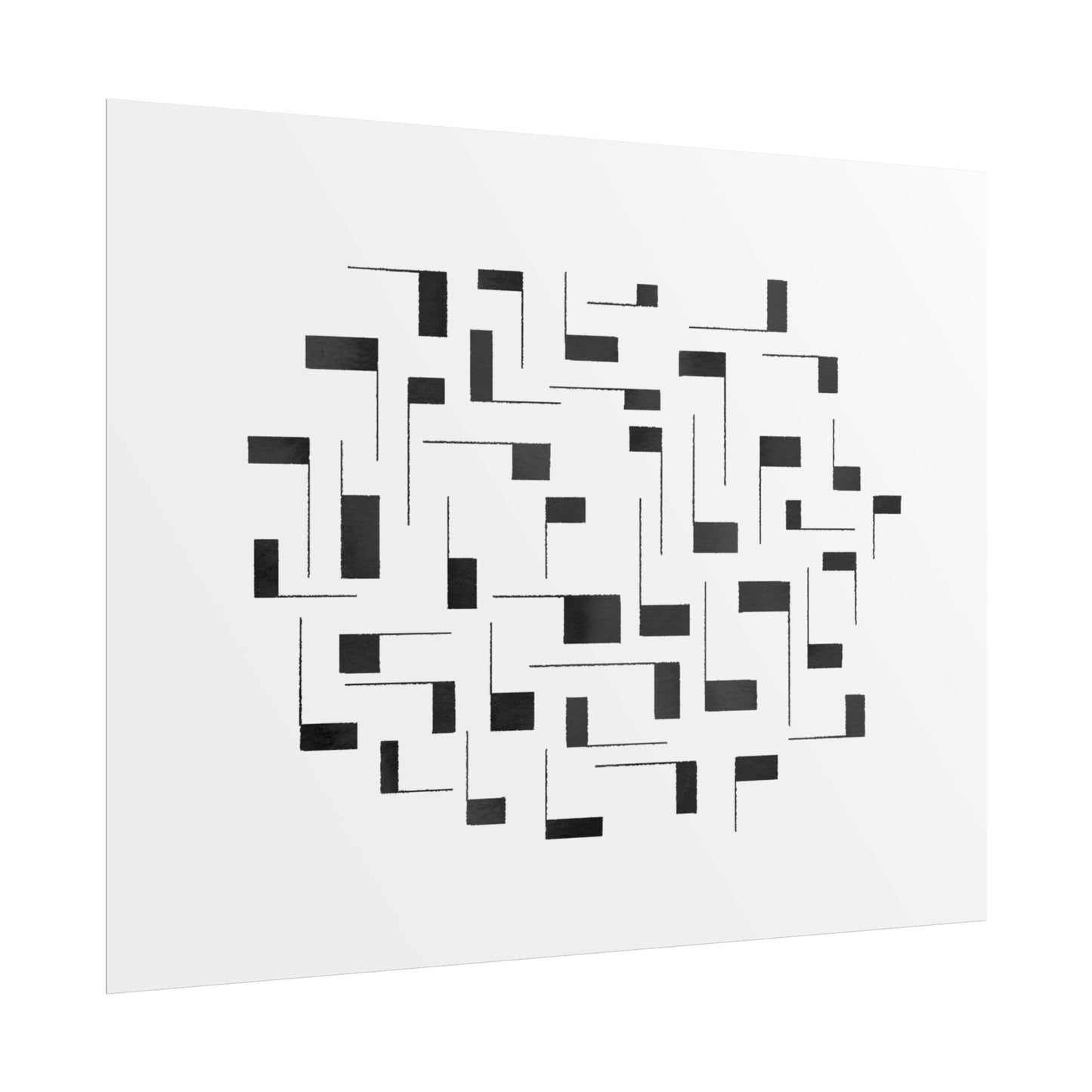 Minimalist Geometric Poster — Black  Abstract Wall Art