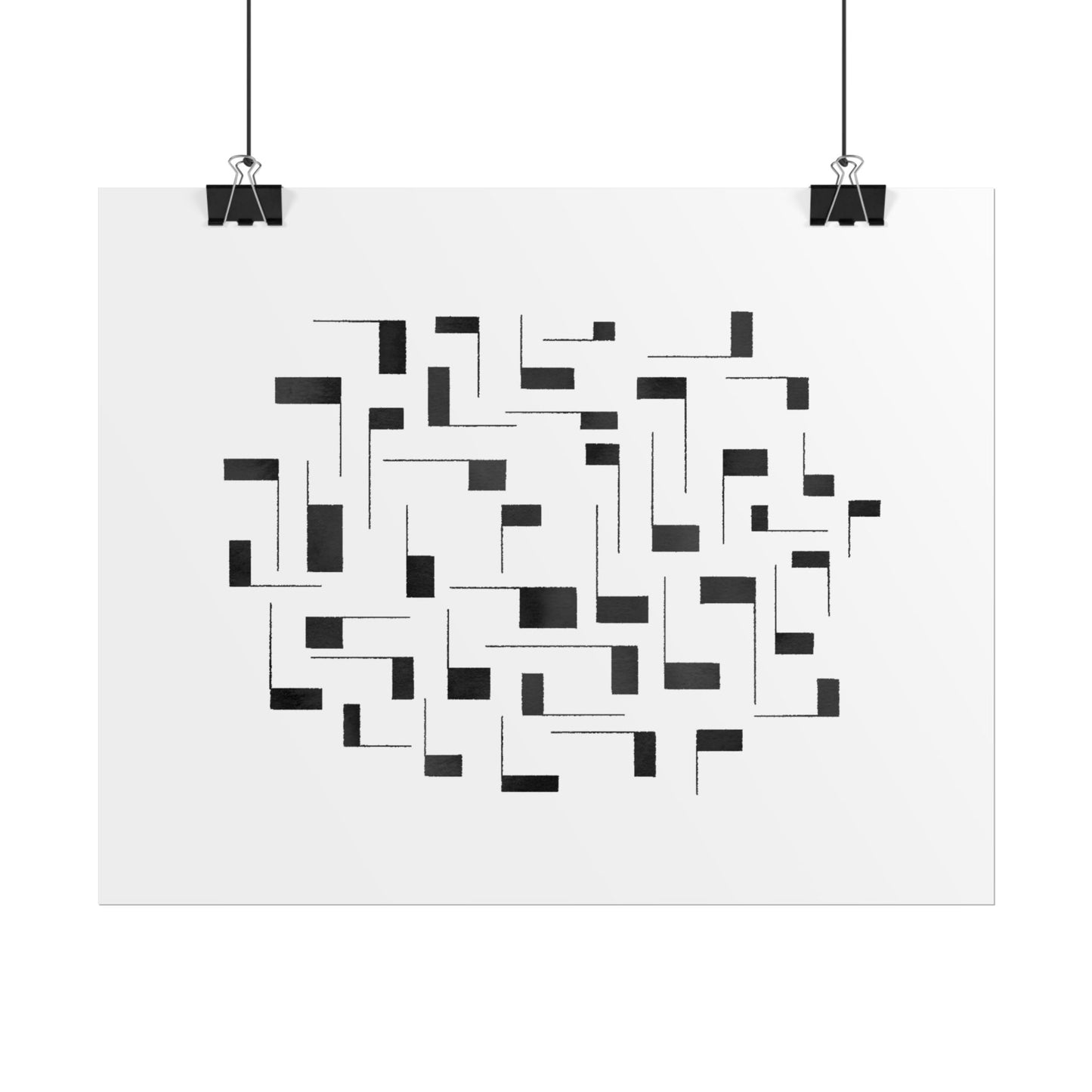 Minimalist Geometric Poster — Black  Abstract Wall Art