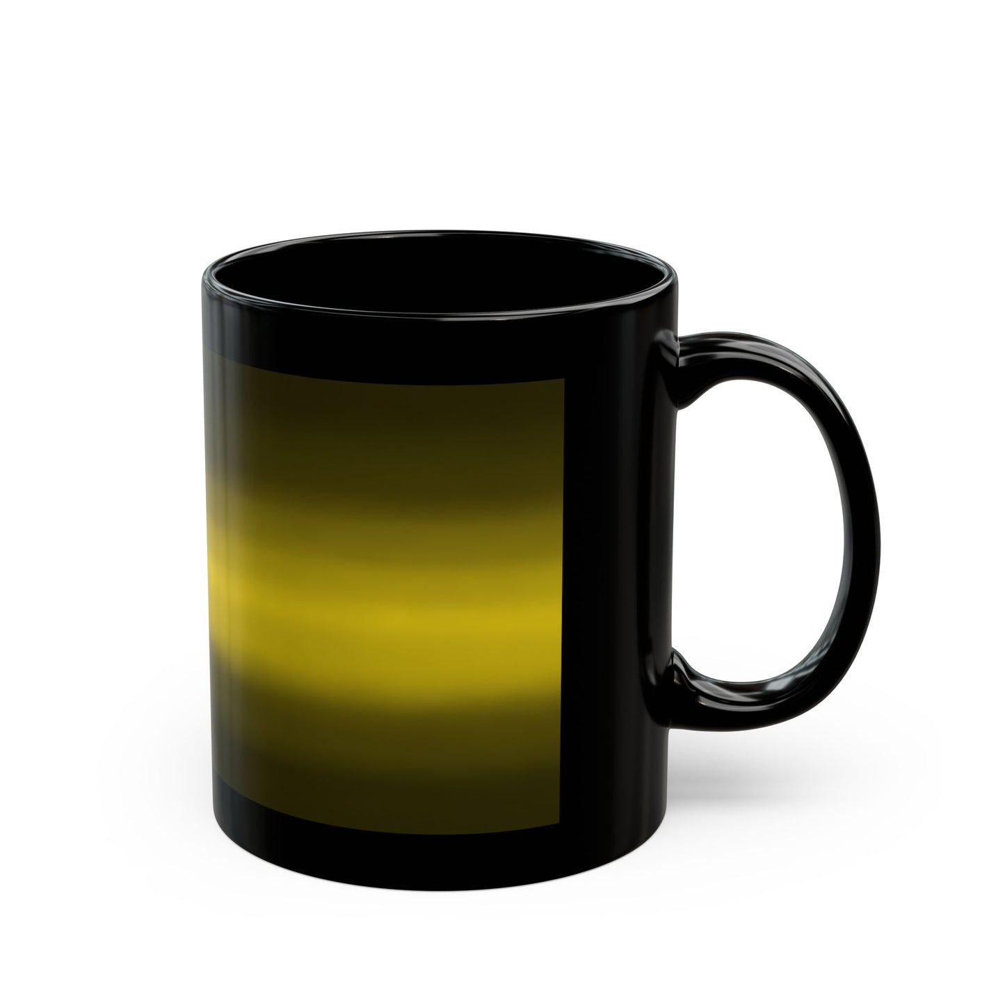 Black Gradient Stripe Mug — Yellow Ombre Ceramic Coffee Mug(11oz & 15oz)