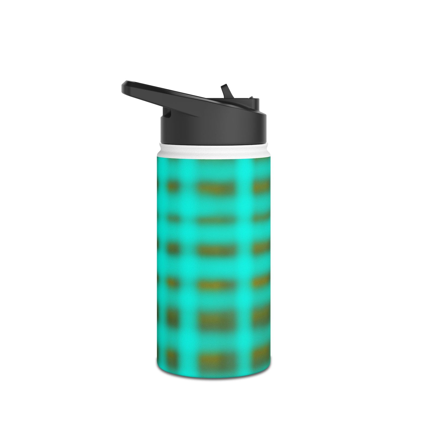 Aqua Plaid Stainless Steel Water Bottle – Insulated Travel Bottle