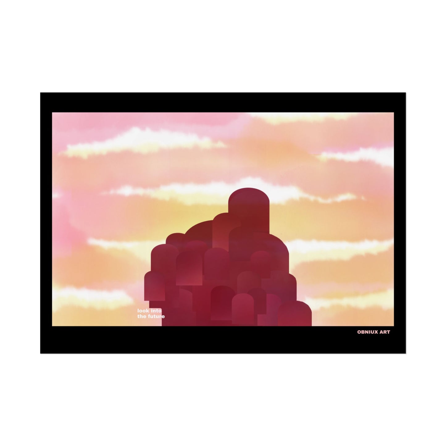 Sunset Abstract Poster — "Look to the Future" Rolled Art Print