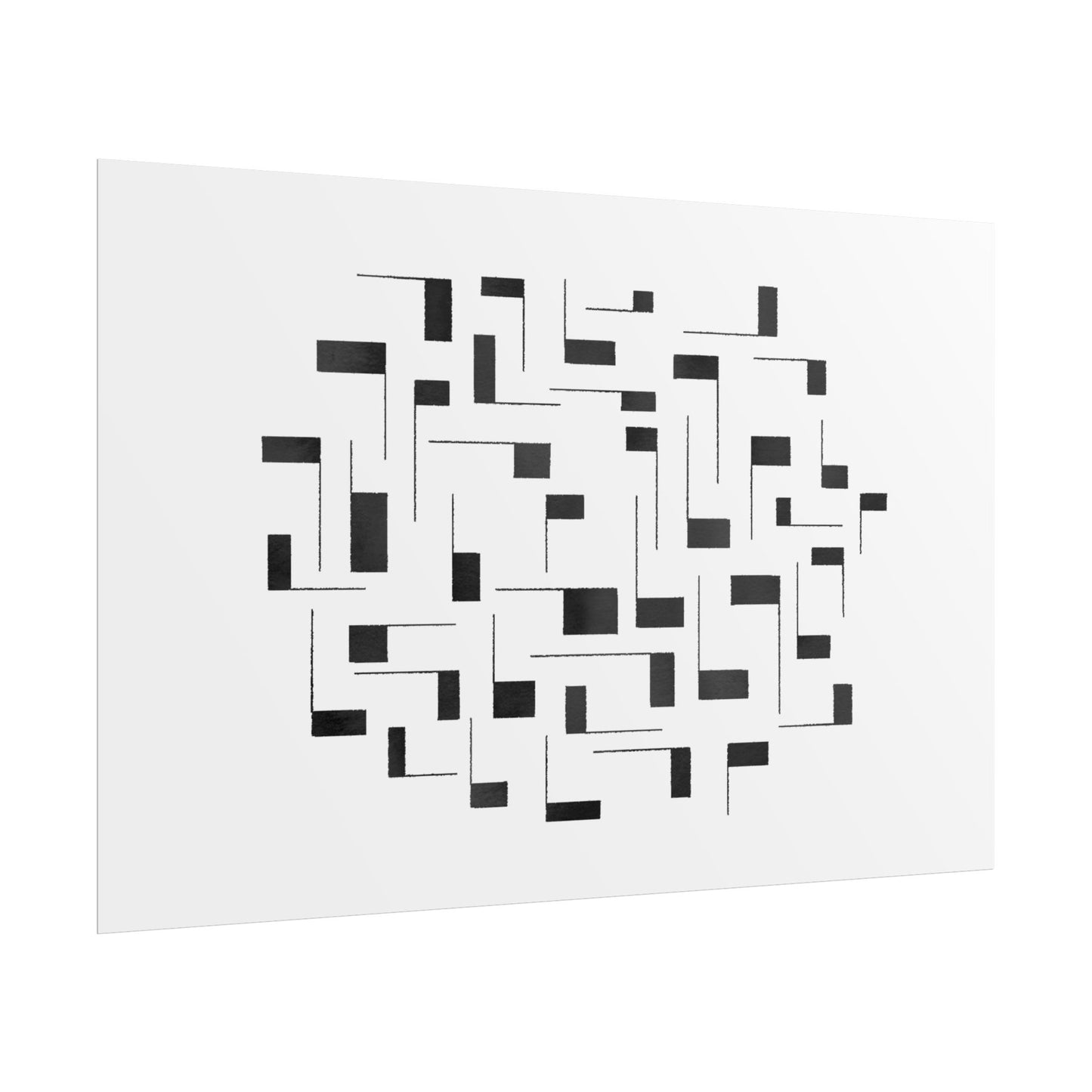Minimalist Geometric Poster — Black  Abstract Wall Art