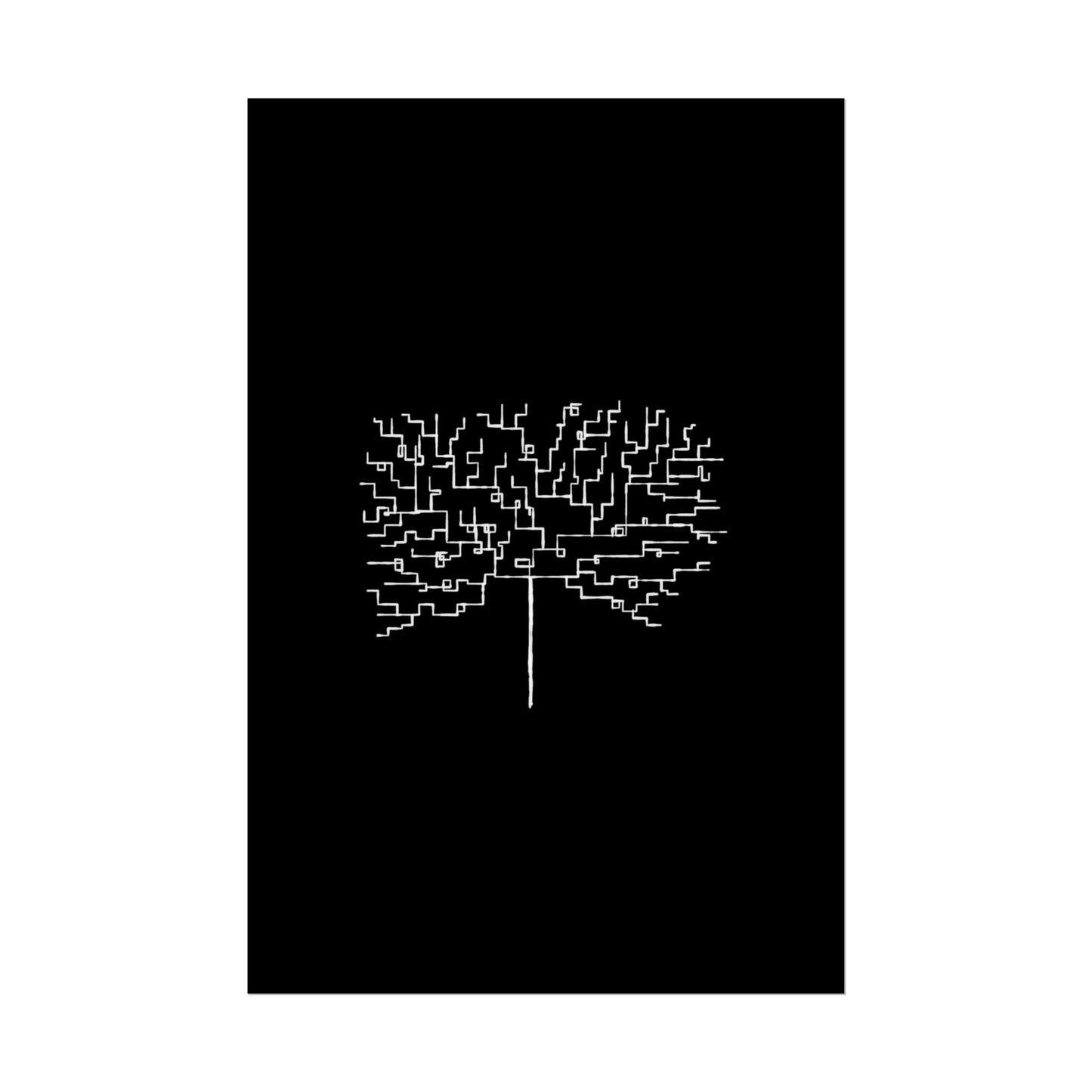 Minimalist Circuit Tree Poster – Modern Tech Wall Art