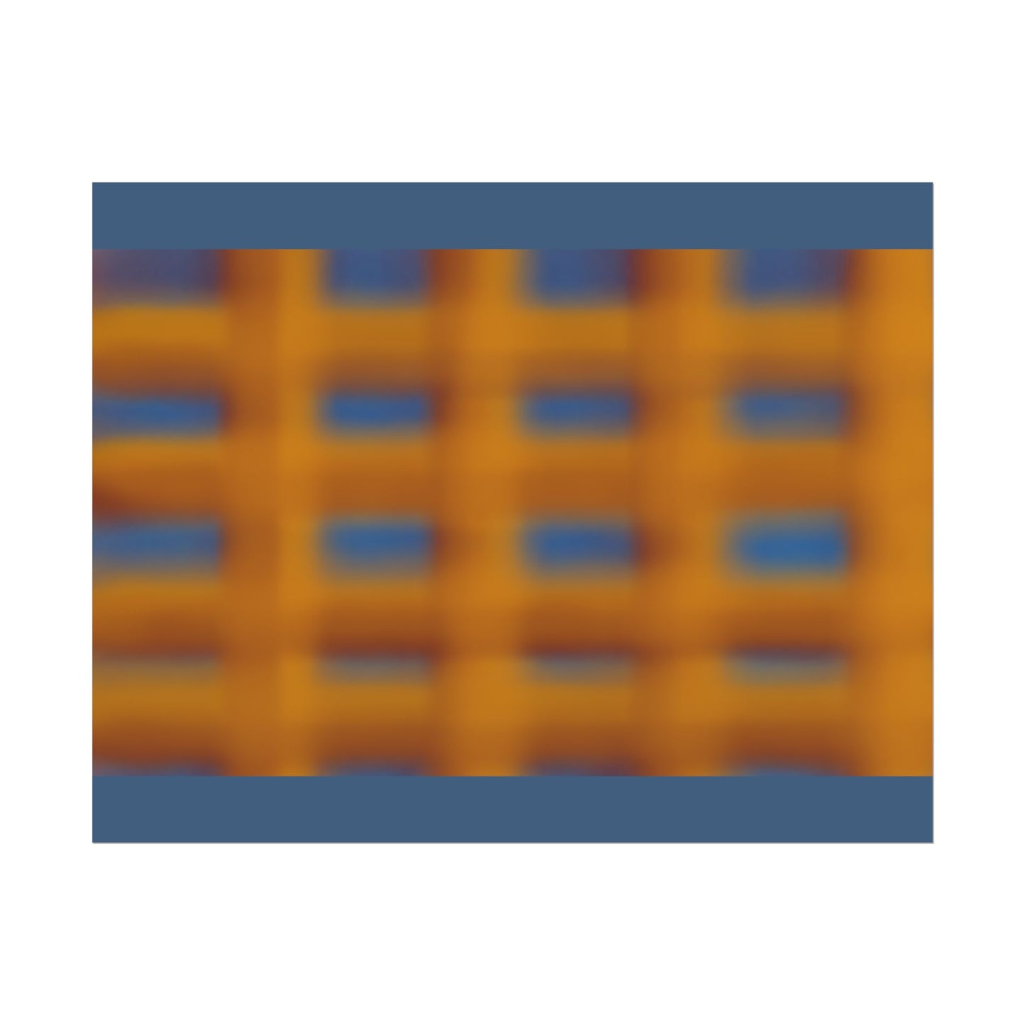 Abstract Grid Rolled Poster – Warm Orange & Blue Modern Wall Art