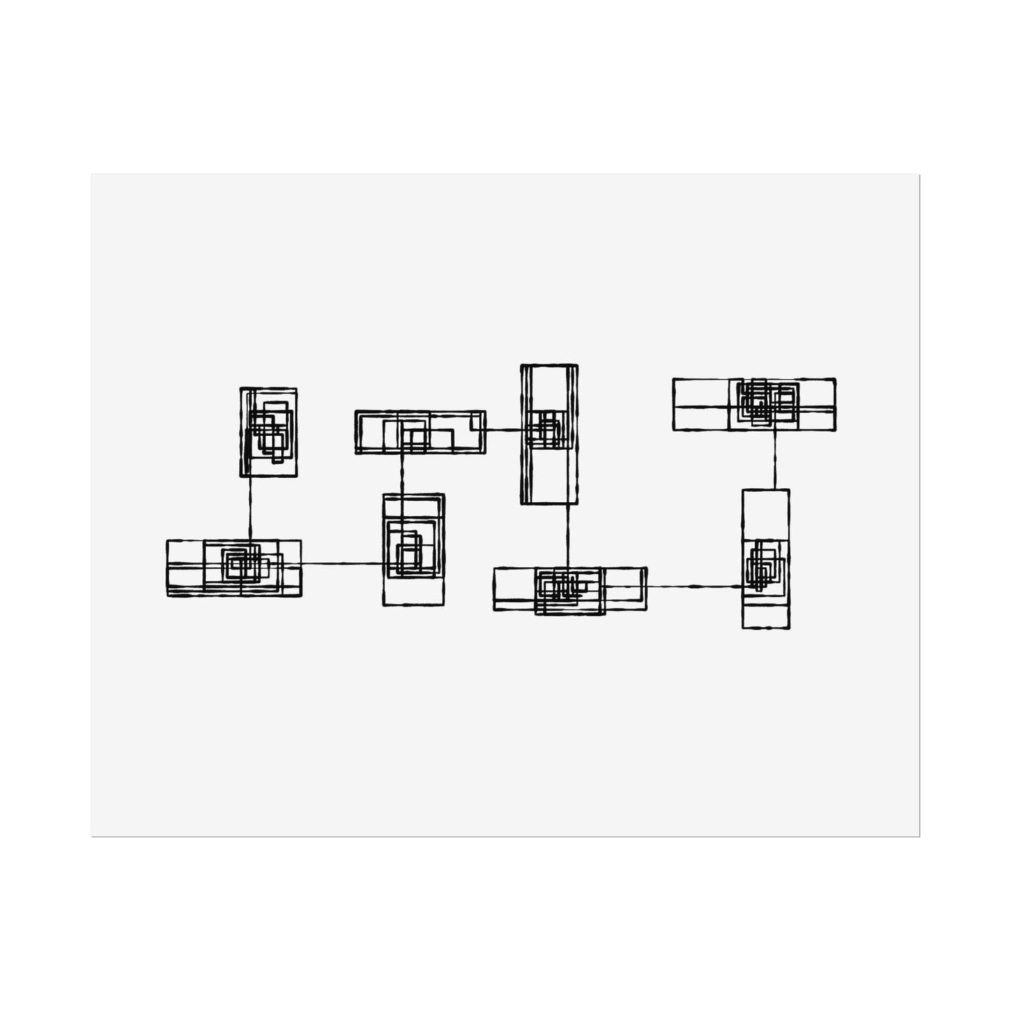 Abstract Minimalist Grid Poster — Modern Geometric Wall Art (Rolled)