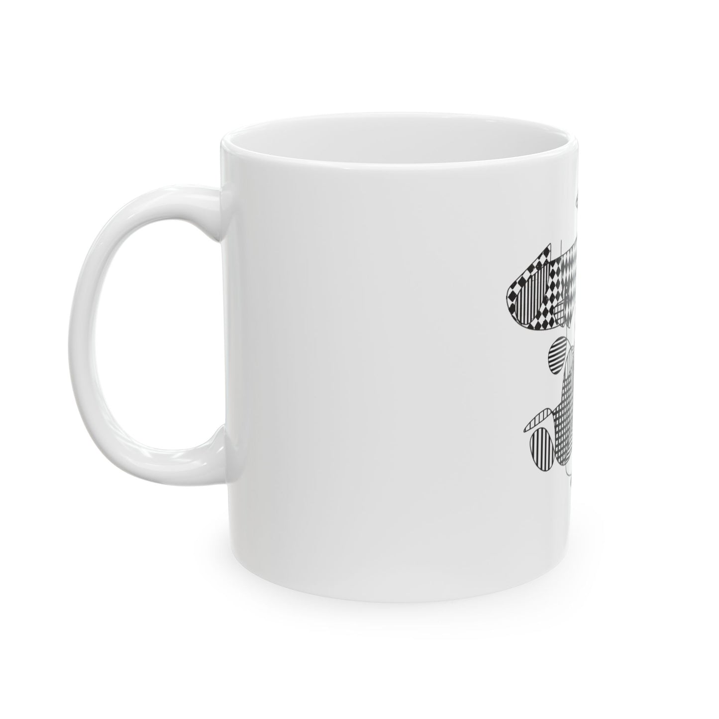 Black & NotBlack pattern  Ceramic Mug — Geometric Pattern 11oz/15oz