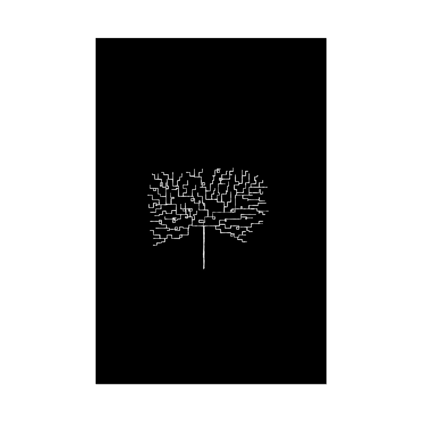 Minimalist Circuit Tree Poster – Modern Tech Wall Art